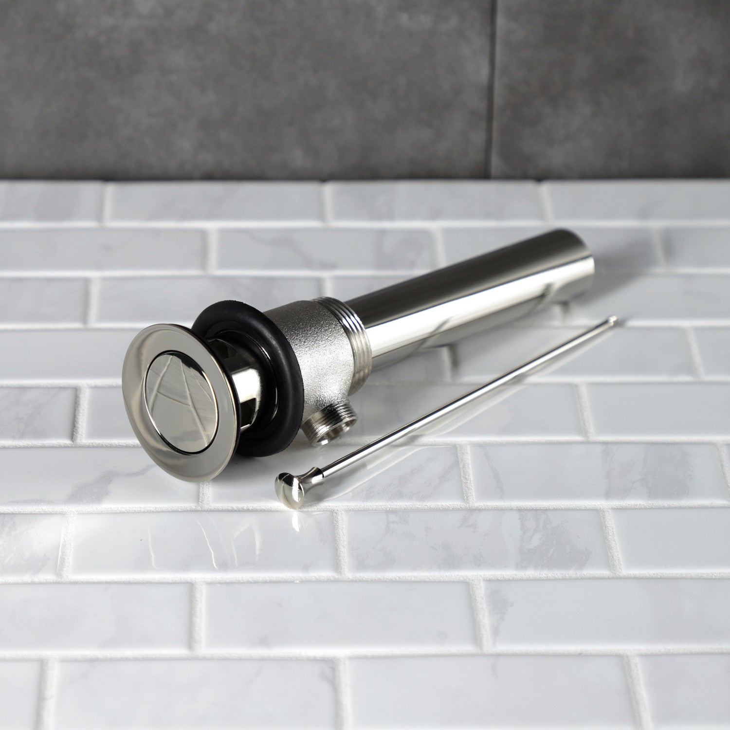 Kingston Made To Match KBT2126 Brass Pop-Up Bathroom Sink Drain with Overflow, 22 Gauge, Polished Nickel