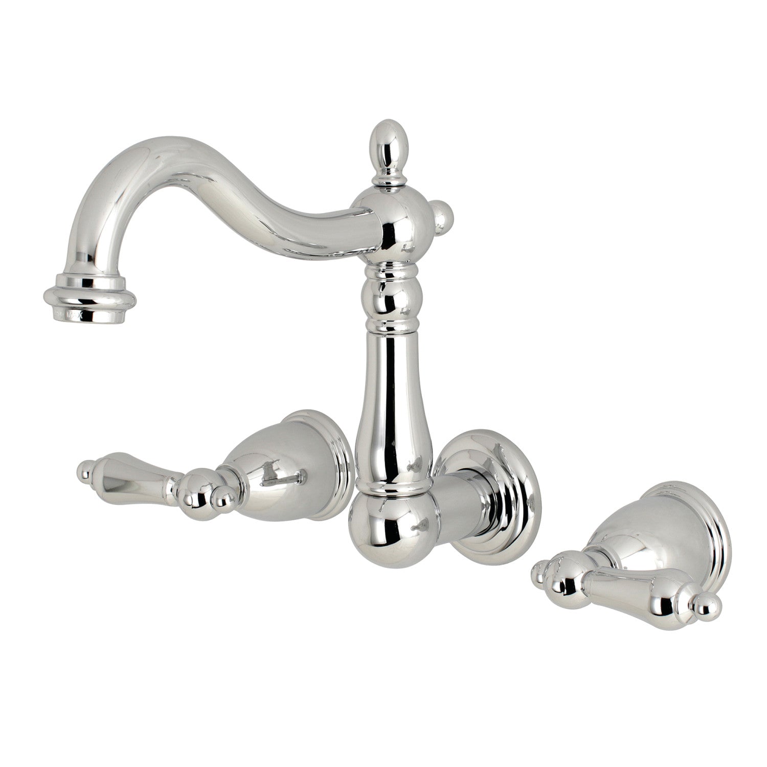 Kingston Heirloom KS1251AL - Robinet de salle de bains à double poignée Heritage 3 trous, chrome poli
