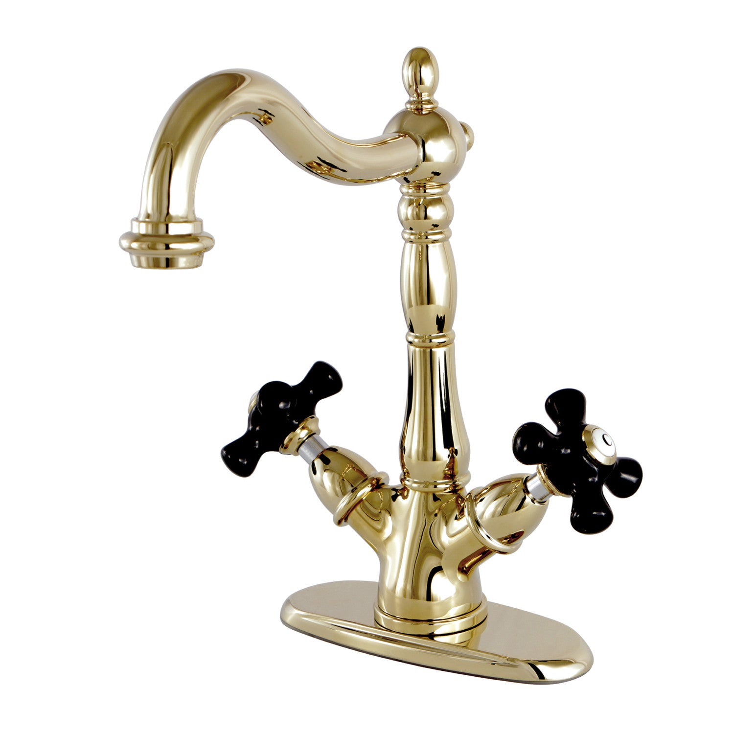 Kingston Heirloom KS1492PKX - Robinet de bateau à deux poignées 1-or-3, laiton poli