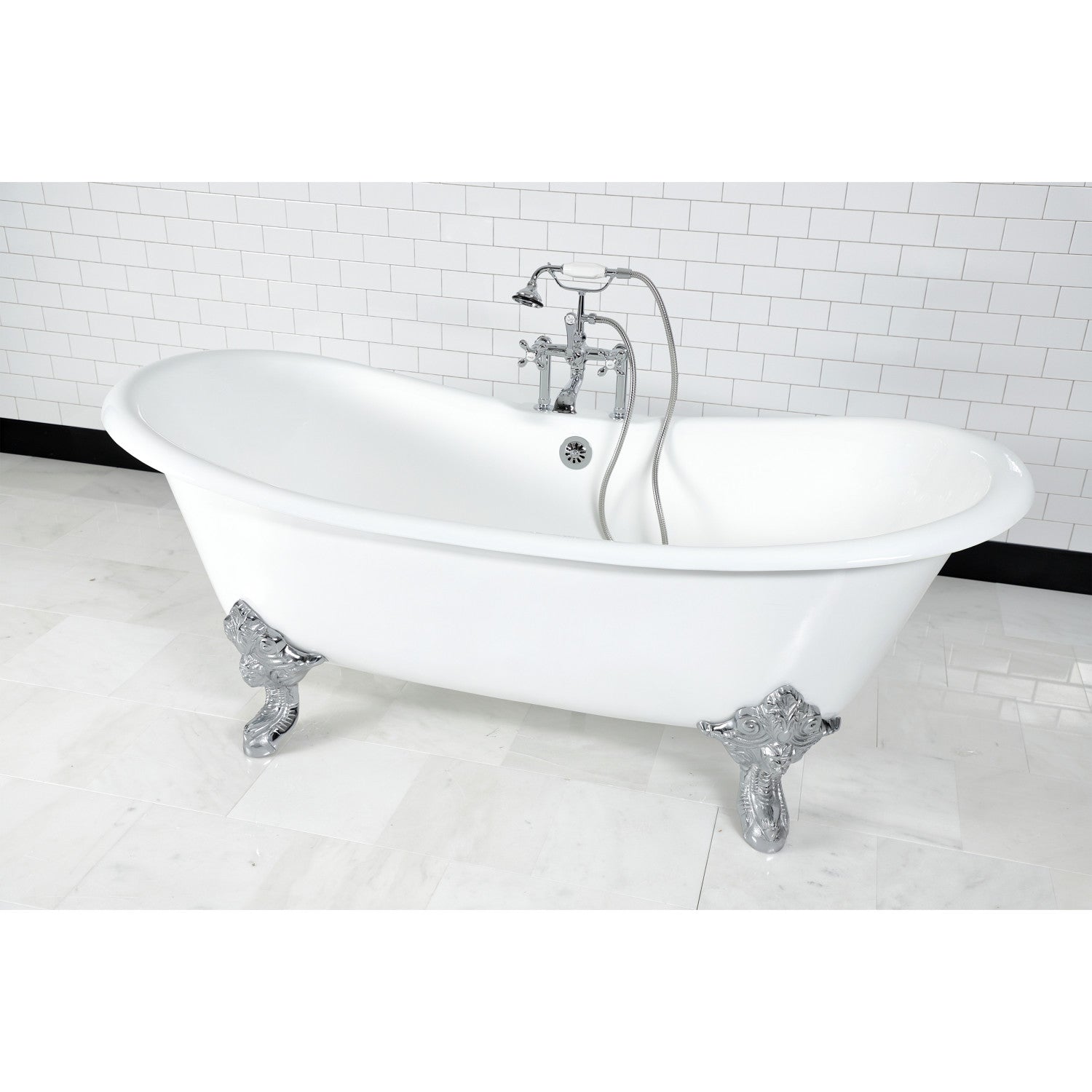 Kingston Heirloom CC2081 - Vintage Brass Lift and Turn Tub Waste and Overflow, Polished Chrome