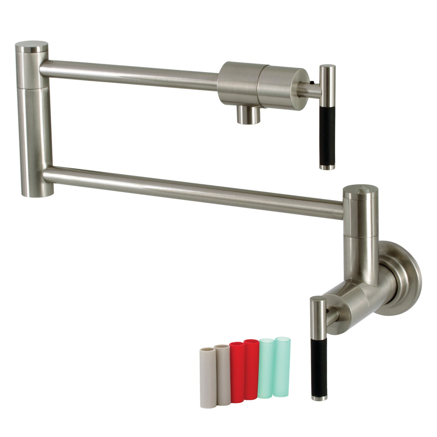 Kingston Sona KS4108CKL - Robinet de remplissage de pot de montage mural Kaiser 1 trou, nickel brossé