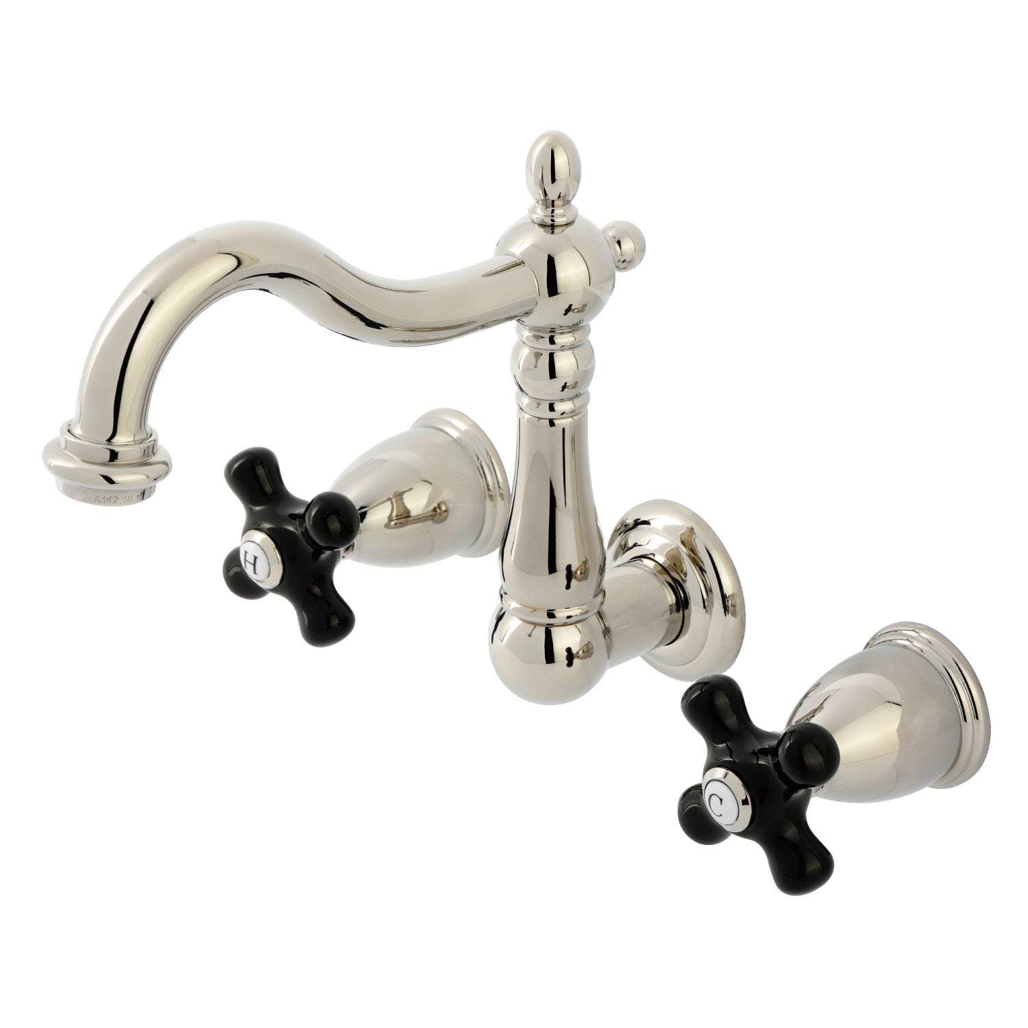 Kingston Heirloom KS1256PKX - Robinet de salle de bains à double poignée 3 trous, nickel poli