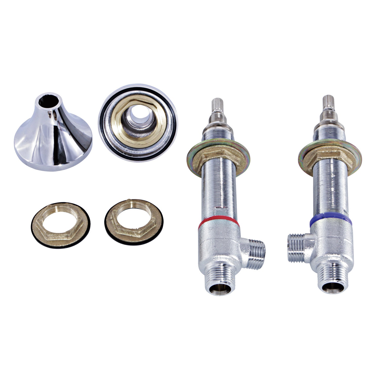Kingston Kingston KS2971V Hot And Cold Valve Included Handle Base Install Nut Washer (1 Pair), Polished Chrome