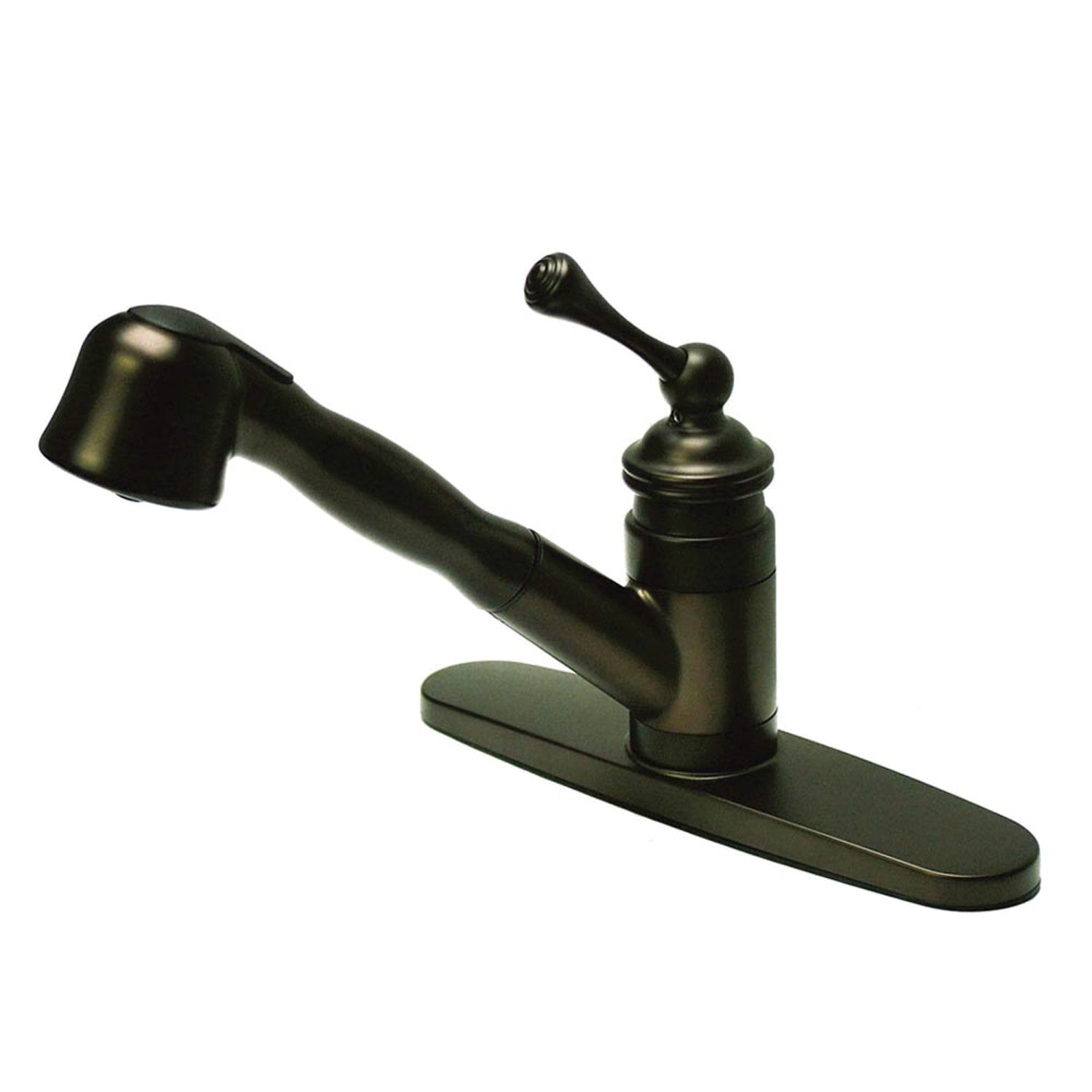 Kingston Heirloom KB3895BL - Vintage monomanche 1-or-3 Trou montage sur plage extractible Pulvérisateur Robinet de cuisine, Bronze frotté à l'huile
