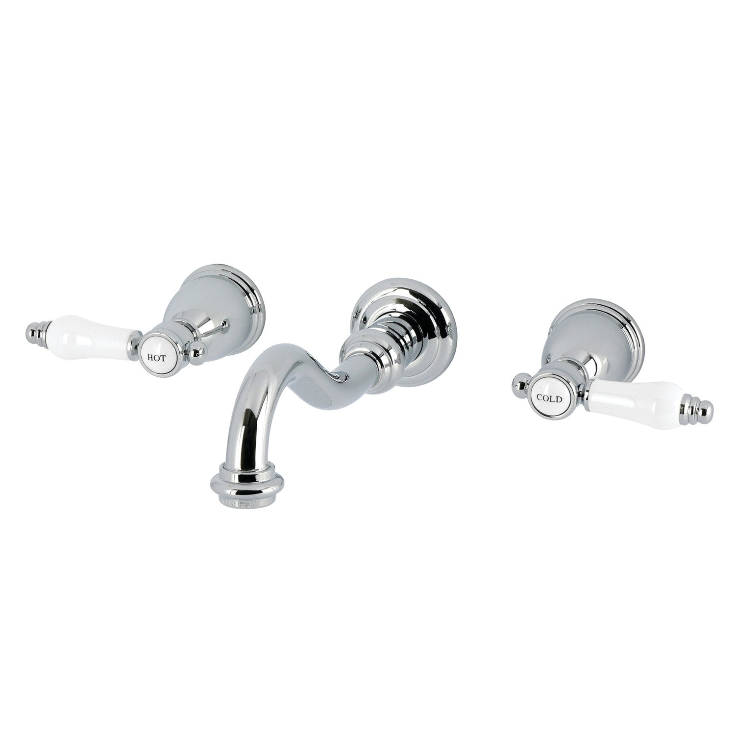 Kingston Heirloom KS3121BPL - Bel-Air Double-Handle 3 trous Robinet de salle de bains mural, chrome poli