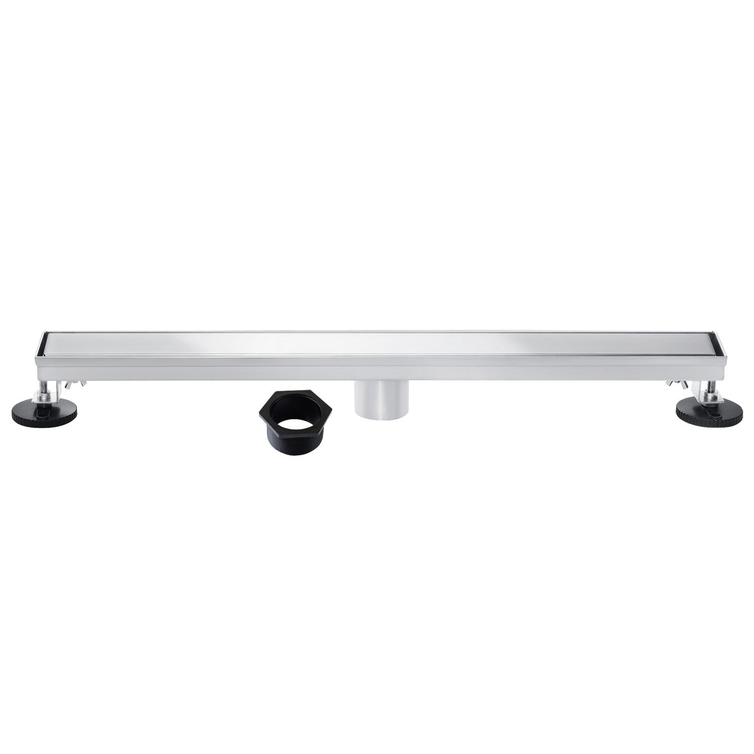Kingston Watercourse BSF2821 28-Inch Stainless Steel Linear Shower Drain with Reversible Tile Insert and Flat Grate, Polished Chrome