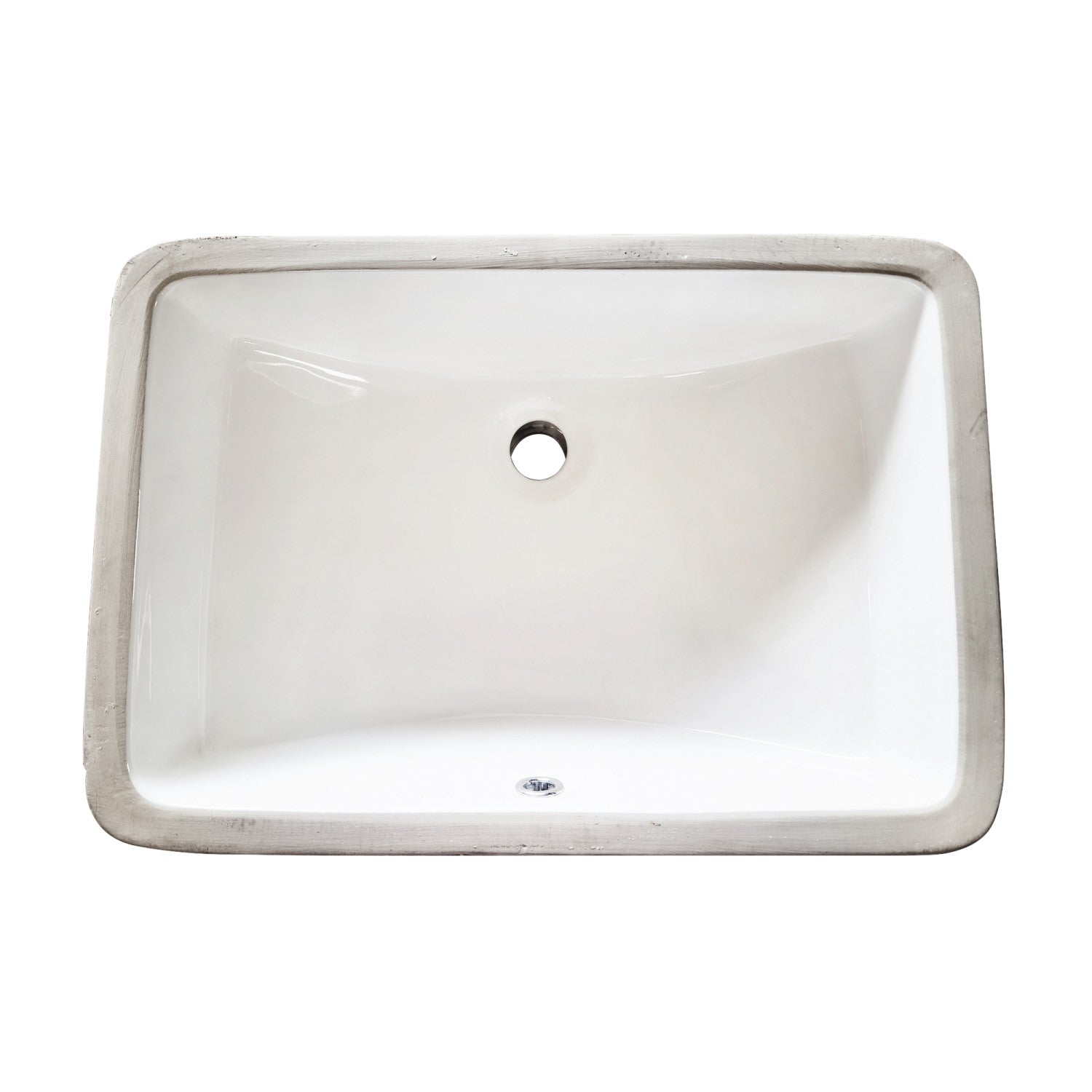 Kingston Piazza LB21158 21-Inch Ceramic Rectangular Undermount Bathroom Sink, White