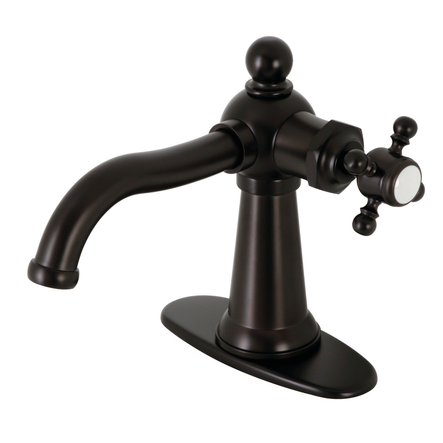 Kingston Heirloom KSD154BXORB - Robinet de salle de bain à une poignée nautique 1 trou avec plaque de plate-forme et bonde à tirette, huile frotté Bronze