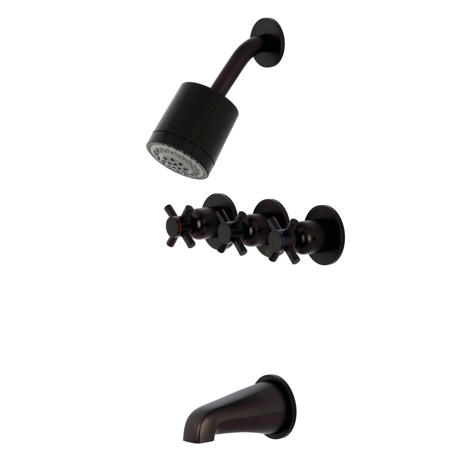 Kingston Sona KBX8135DX - Robinet de baignoire et de douche à triple poignée Concord, bronze huilé