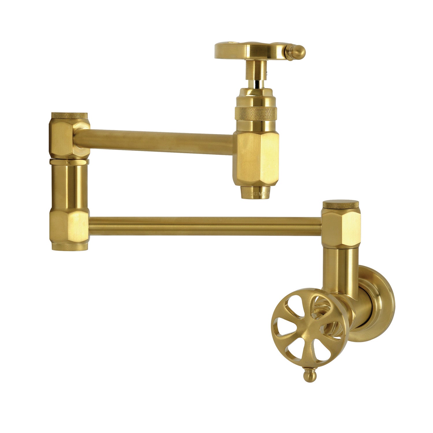 Kingston Sona KS5107RX - Robinet de remplissage de pot de montage mural Belknap, laiton brossé