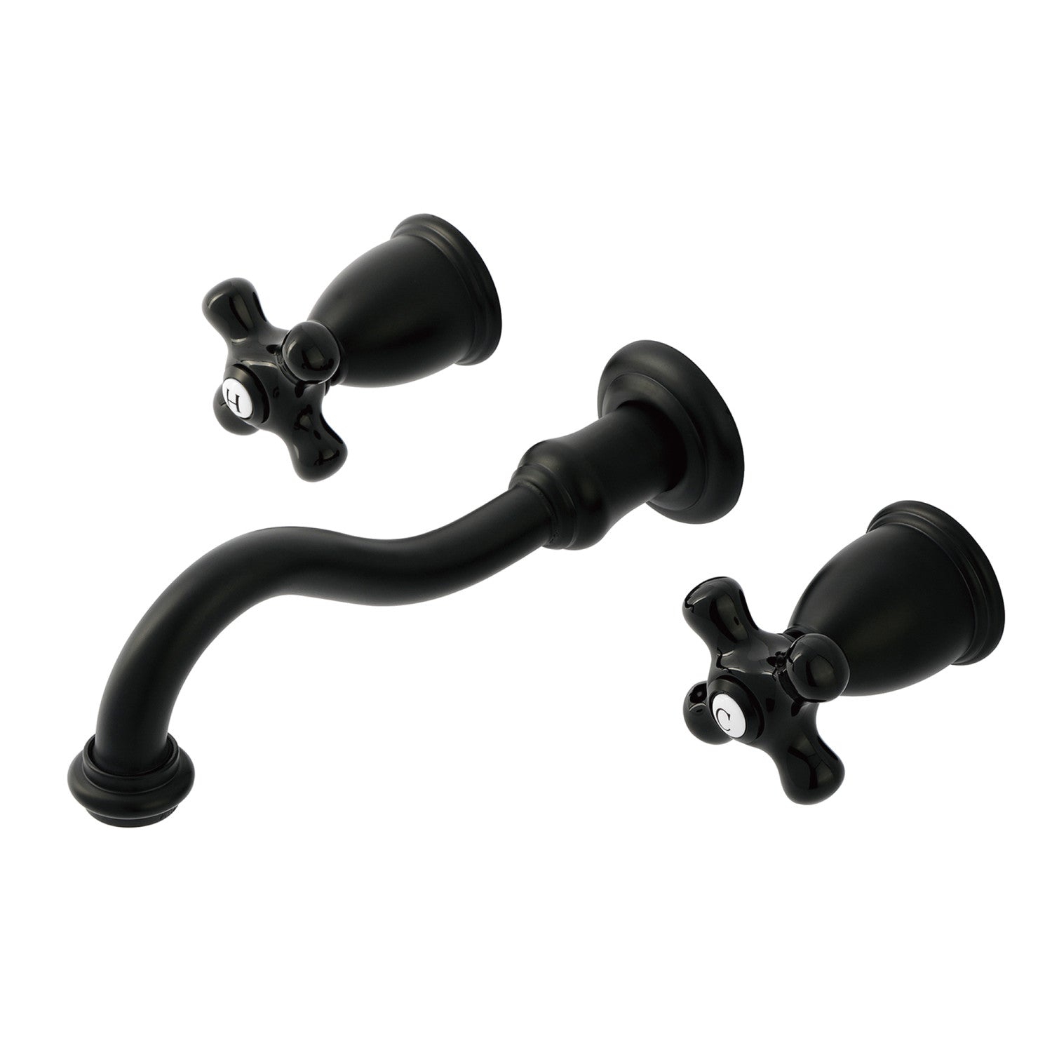 Kingston Heirloom KS3120PKX - Robinet de salle de bain à double poignée 3 trous, noir mat