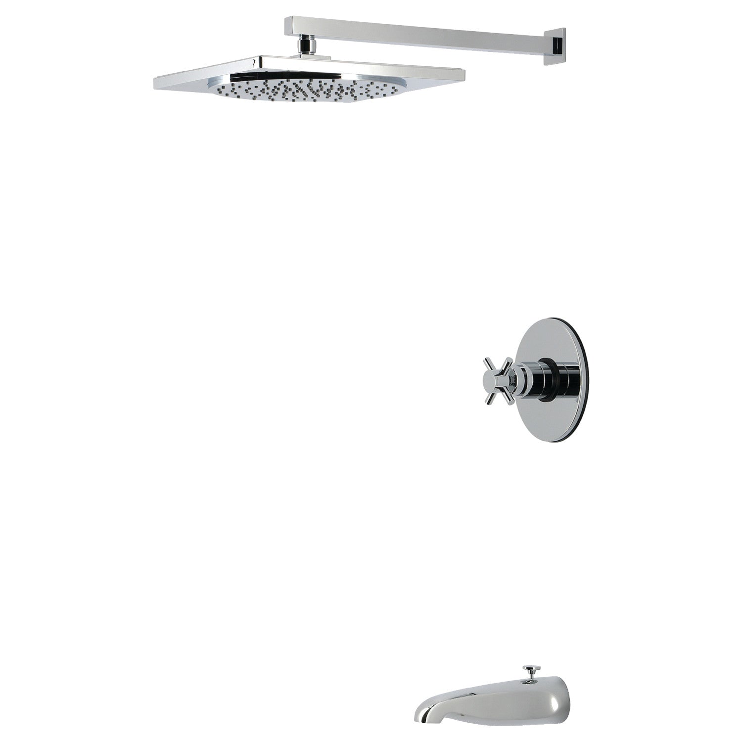 Kingston Concord KB8331DX Robinet de baignoire et de douche à pression équilibrée à une poignée, chrome poli