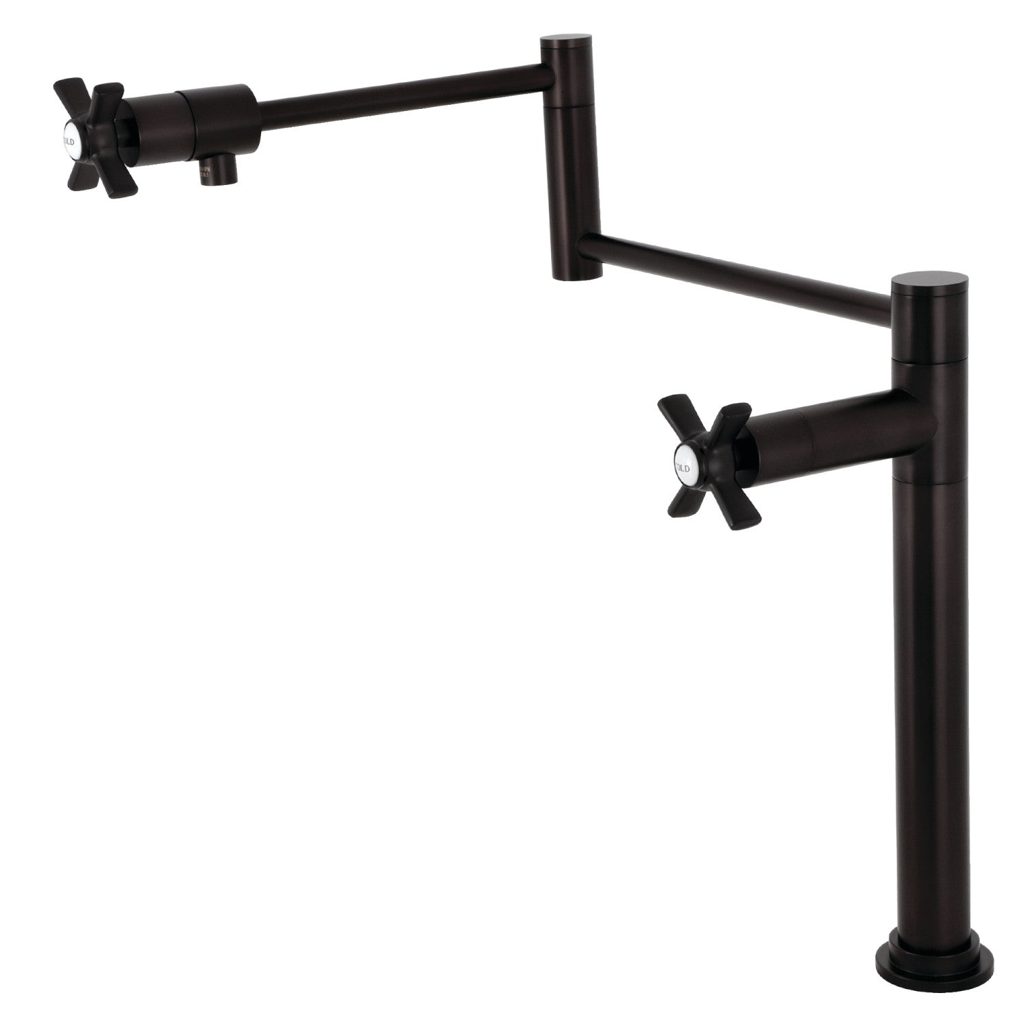 Kingston Tulare KS4705ZX - Robinet de remplissage de pot de plate-forme à deux poignées Millennium 1 trou, bronze frotté à l'huile