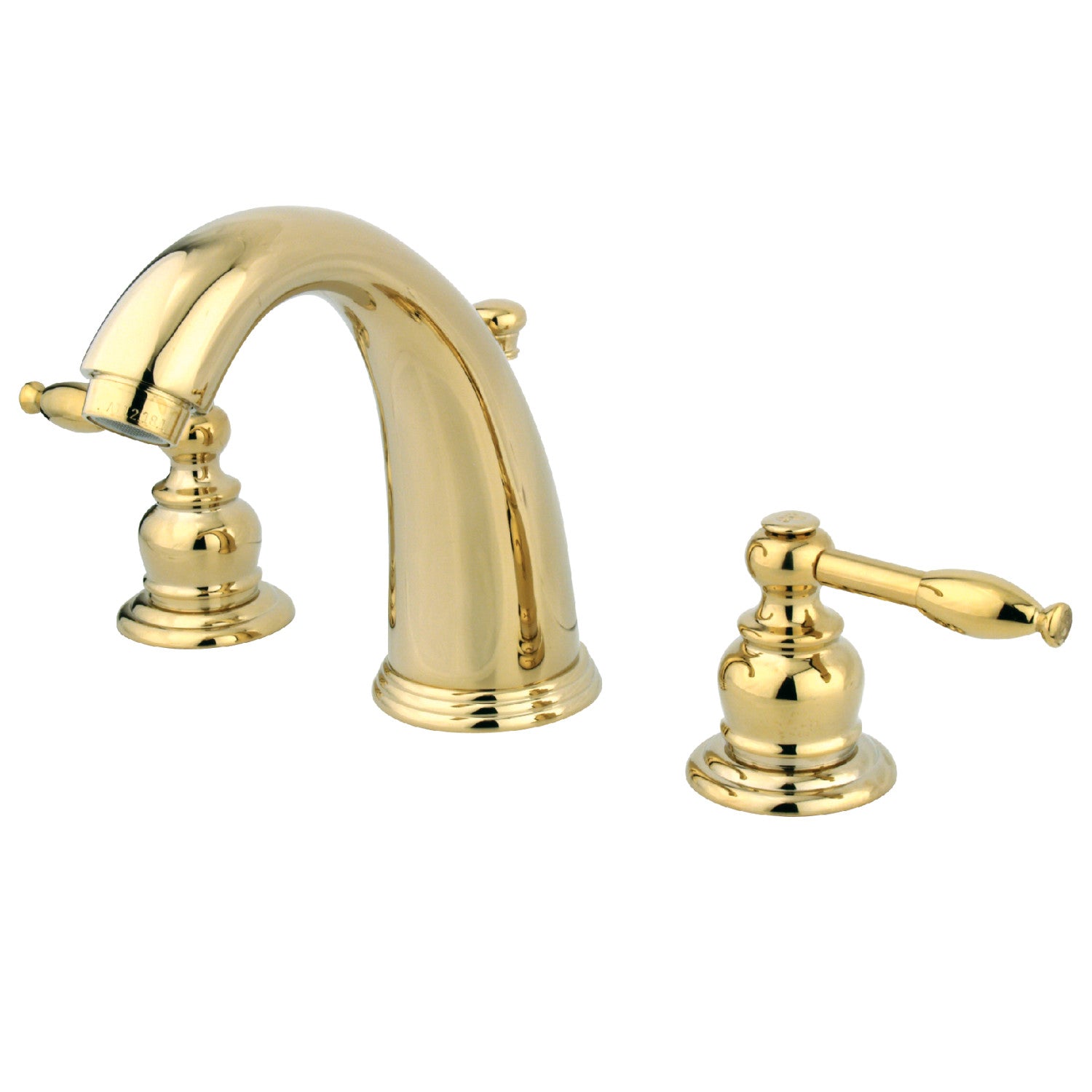Kingston Heirloom GKB982KL - Robinet de salle de bains à grande échelle avec robinet à deux poignées Knight 3 trous, laiton poli