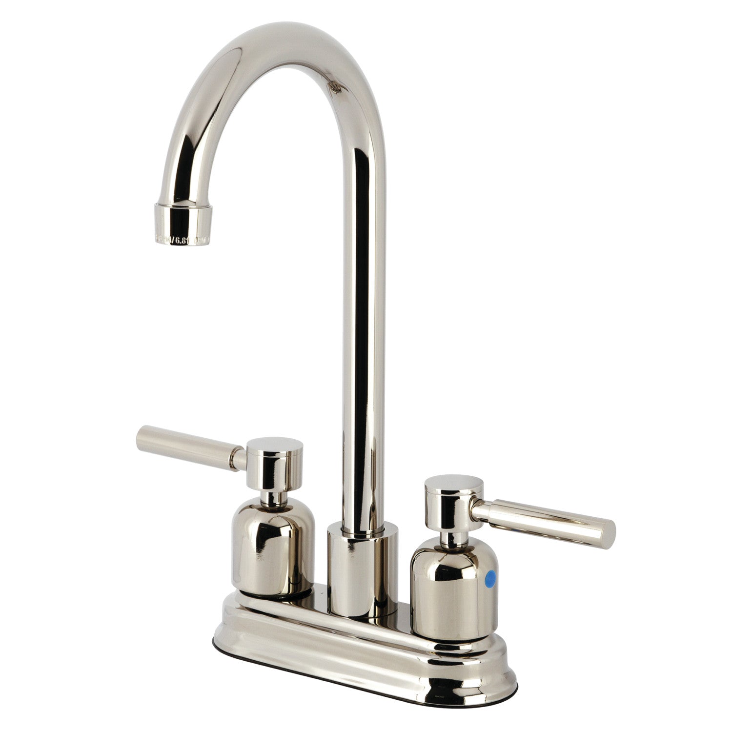 Kingston Tulare KB8496DL - Robinet de bar à deux poignées Concord 2 trous, nickel poli