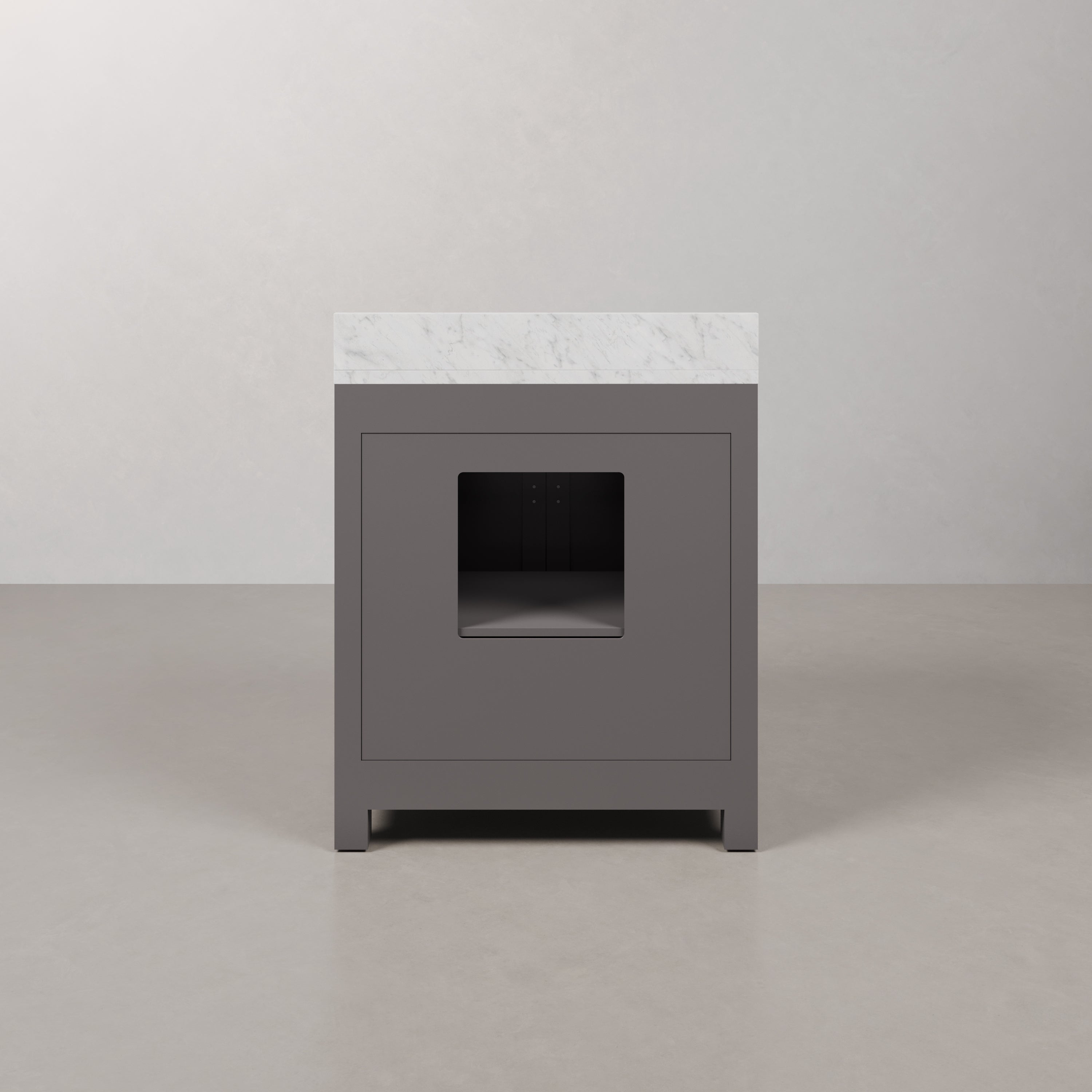 Kingston Luxe MS30CW01CG - 30 in. x 21 in. Bathroom Vanity Marble Top in Carrara White, Cashmere Grey