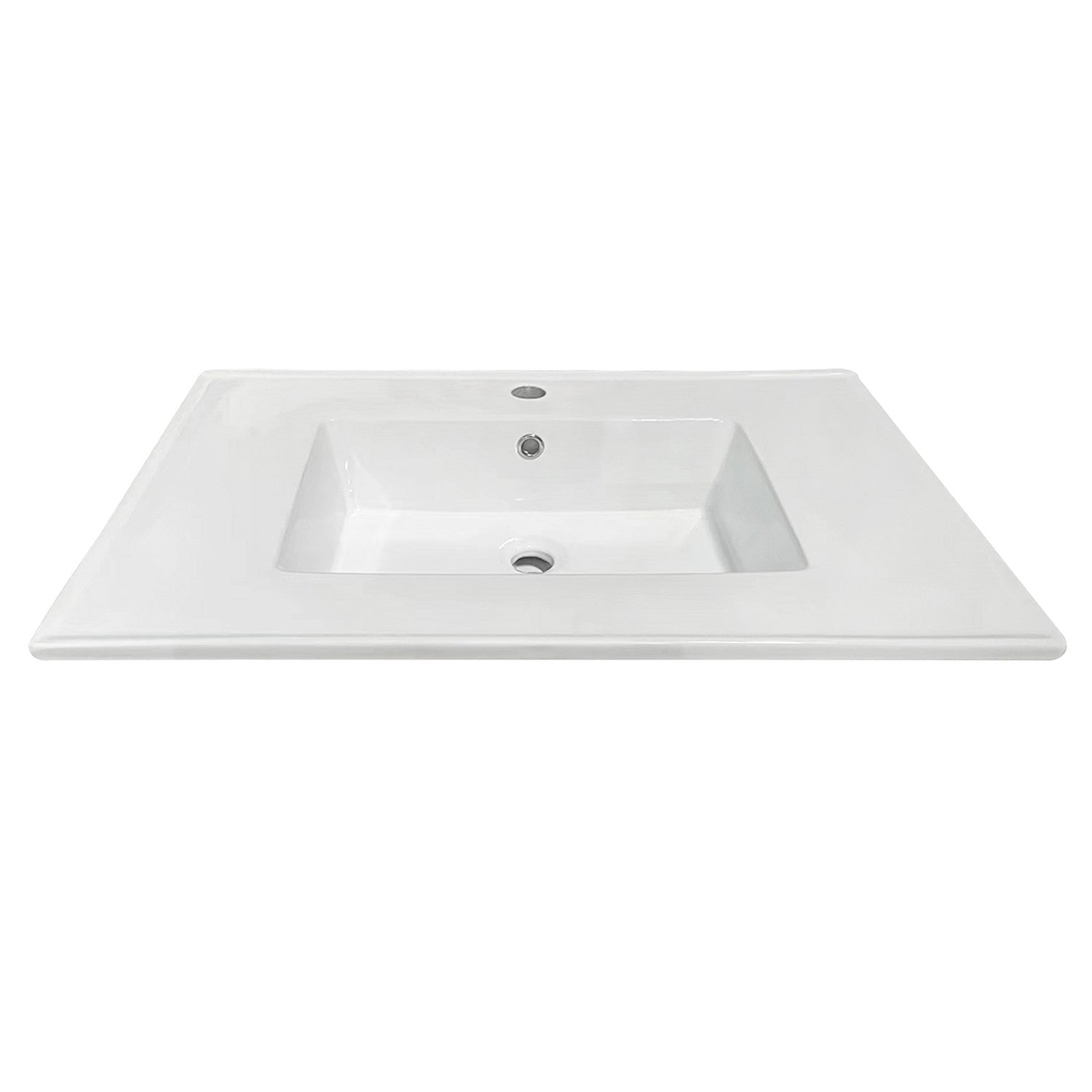 Kingston Tulare LBT372271 - Continental 37-Inch Ceramic Vanity Sink Top (1 Hole), White