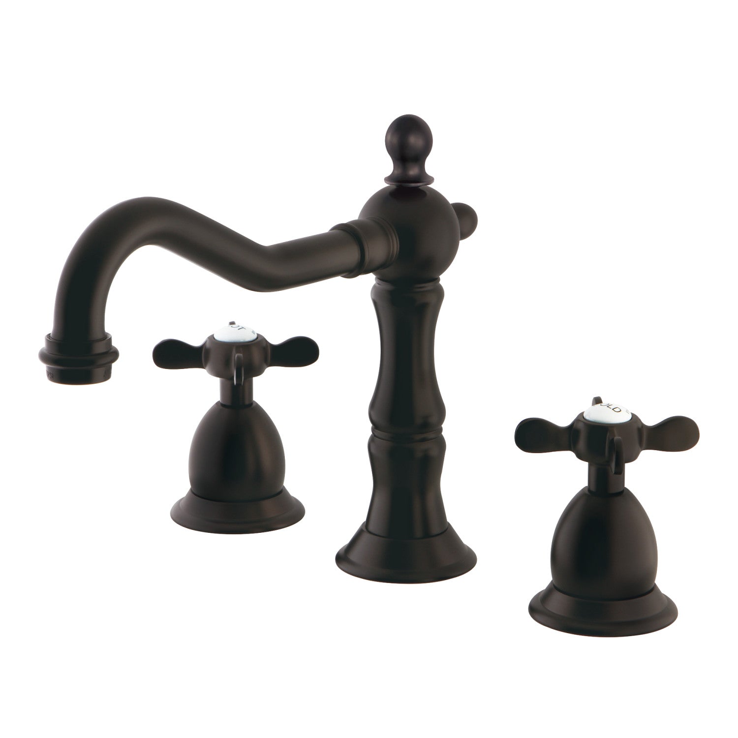 Kingston Heirloom KS1975BEX - Essex à deux poignées 3 trous montage sur plage Vaste robinet de salle de bain avec laiton à tirette, huile Rubbed Bronze