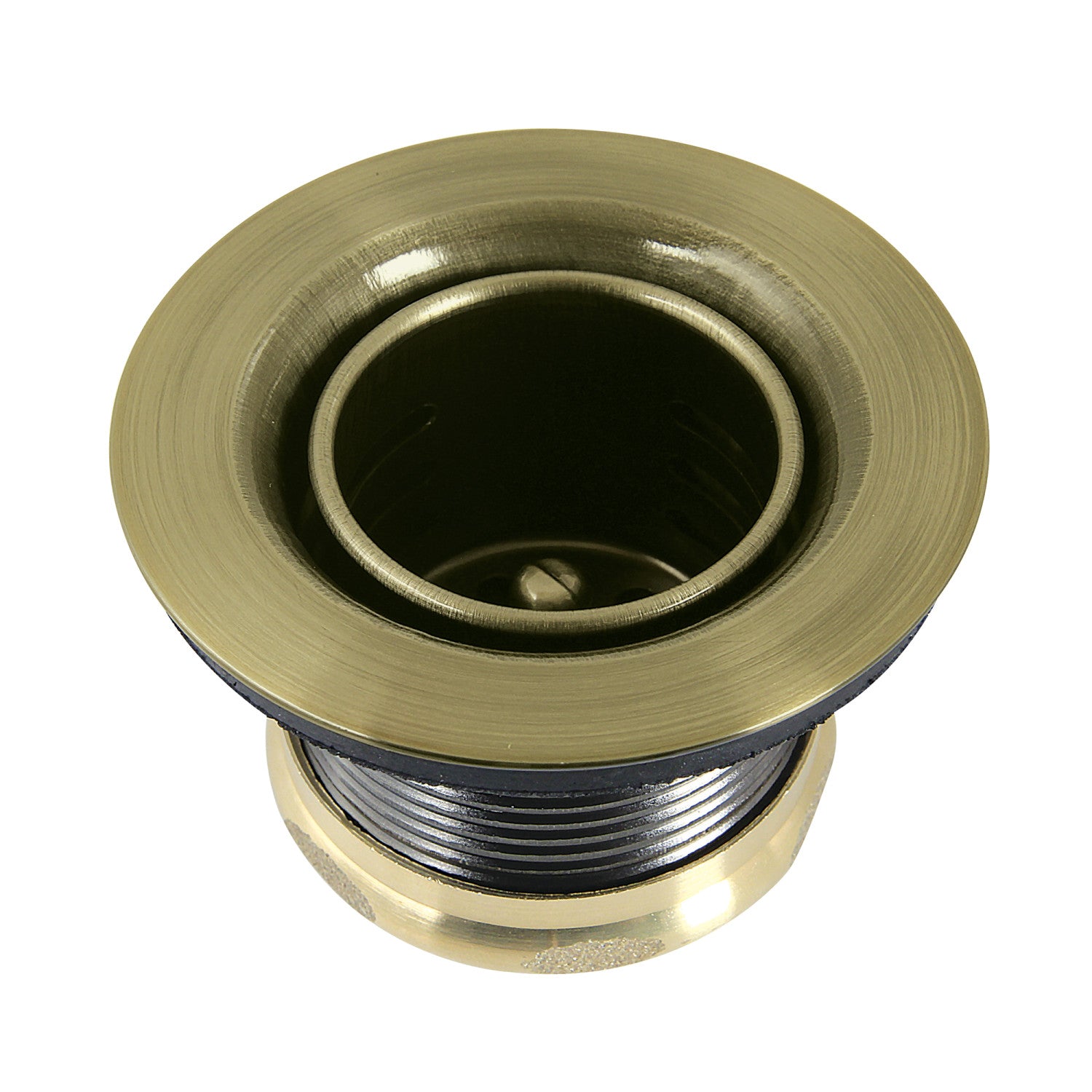 Kingston Portland K451BAB Stainless Steel Bar Sink Basket Strainer, Antique Brass