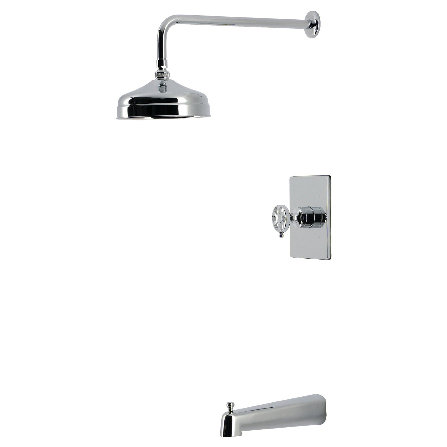 Kingston Belknap KB6341RX Single-Handle Pressure Balanced Tub and Shower Faucet, Polished Chrome