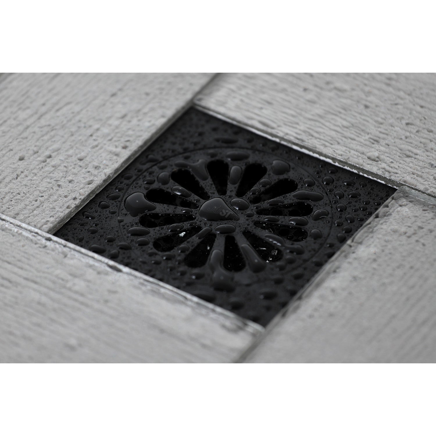 Kingston Watercourse BSF4161MB 4-Inch Brass Square Grid Shower Drain with Hair Strainer, Matte Black