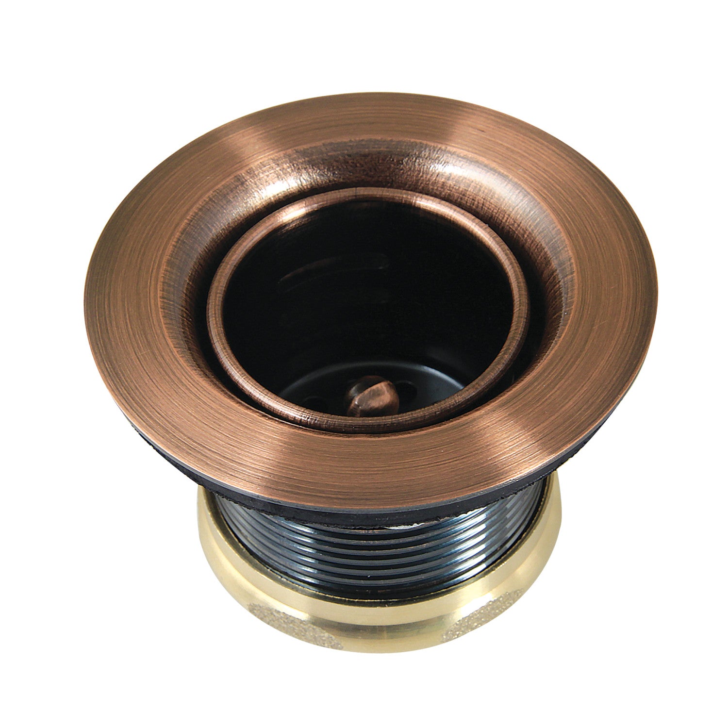 Kingston Portland K451BAC Stainless Steel Bar Sink Basket Strainer, Antique Copper