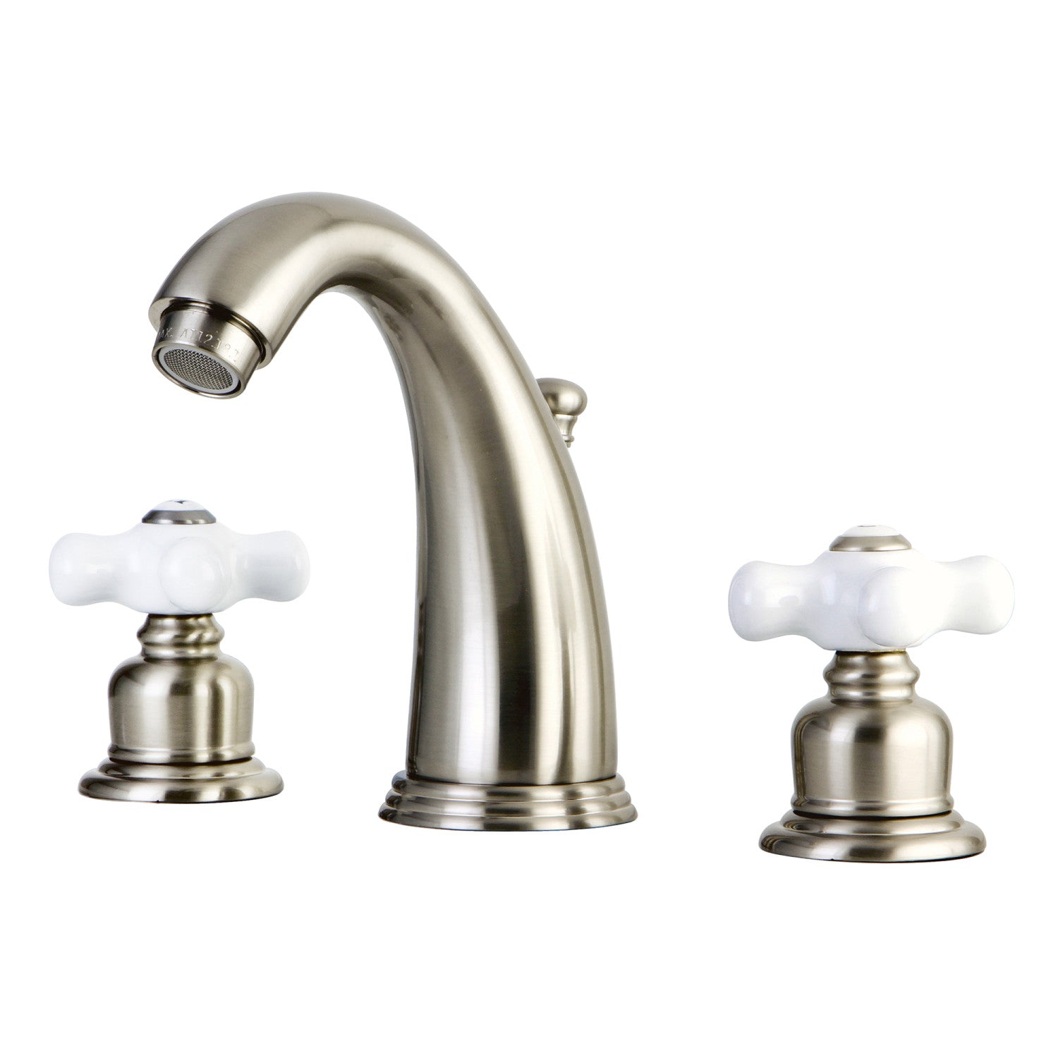 Kingston Heirloom GKB988PX - Robinet de salle de bains à entraxe large avec drain à tirette, nickel brossé