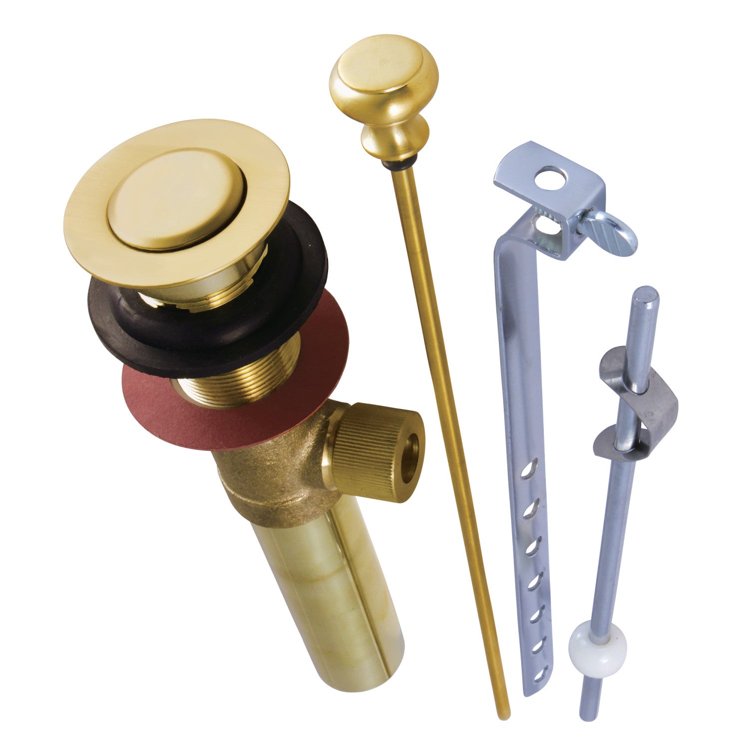 Kingston Trimscape KB2007 Brass Pop-Up Bathroom Sink Drain with Overflow, 22 Gauge, Brushed Brass