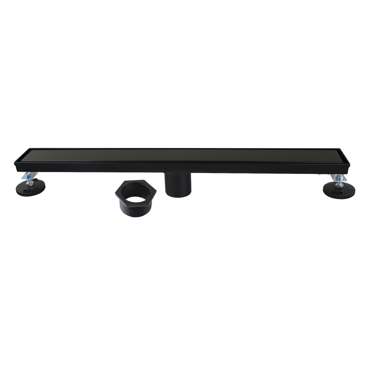 Kingston Watercourse BSF2420 24-Inch Stainless Steel Linear Shower Drain with Reversible Tile Insert and Flat Grate, Matte Black