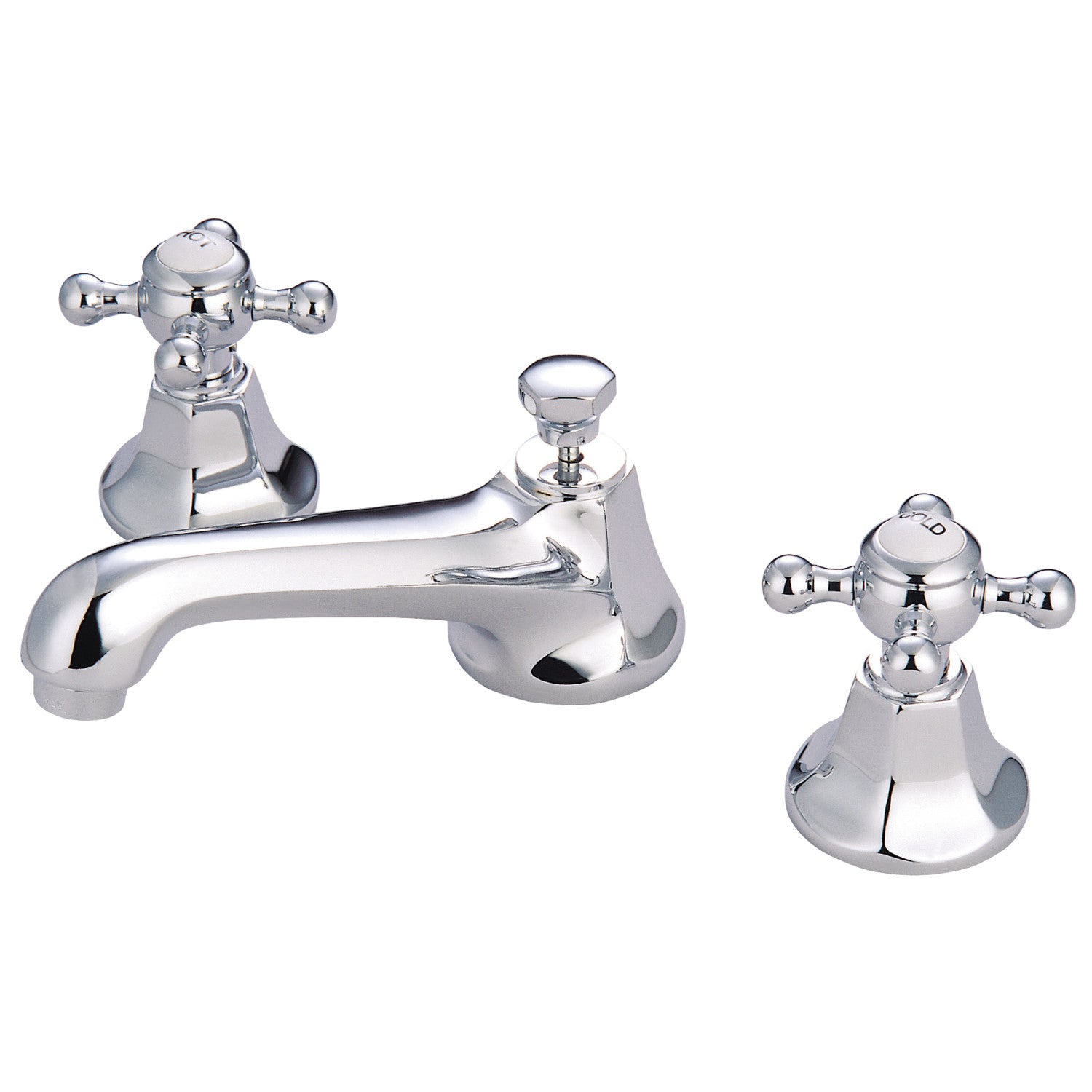 Kingston Heirloom KS4461BX - Metropolitan Two-Handle 3-Hole Deck Mount Widespread Bathroom Faucet with Brass Pop-Up, Polished Chrome