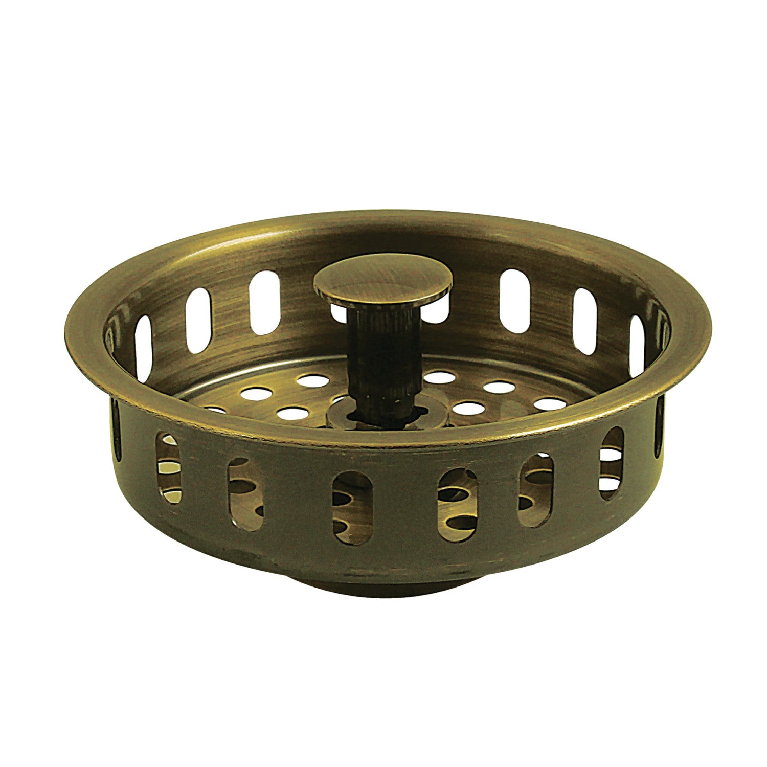Kingston Made To Match KBP2003 3-1/2 Inch Kitchen Sink Basket Strainer Only, Antique Brass