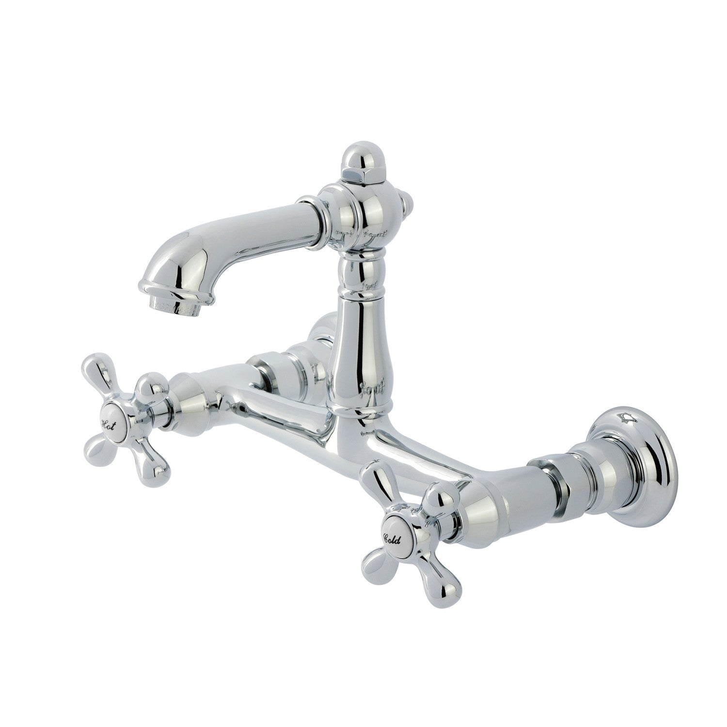 Kingston Heirloom KS7251AX - Robinet de salle de bains à double poignée de pays anglais 2 trous, chrome poli
