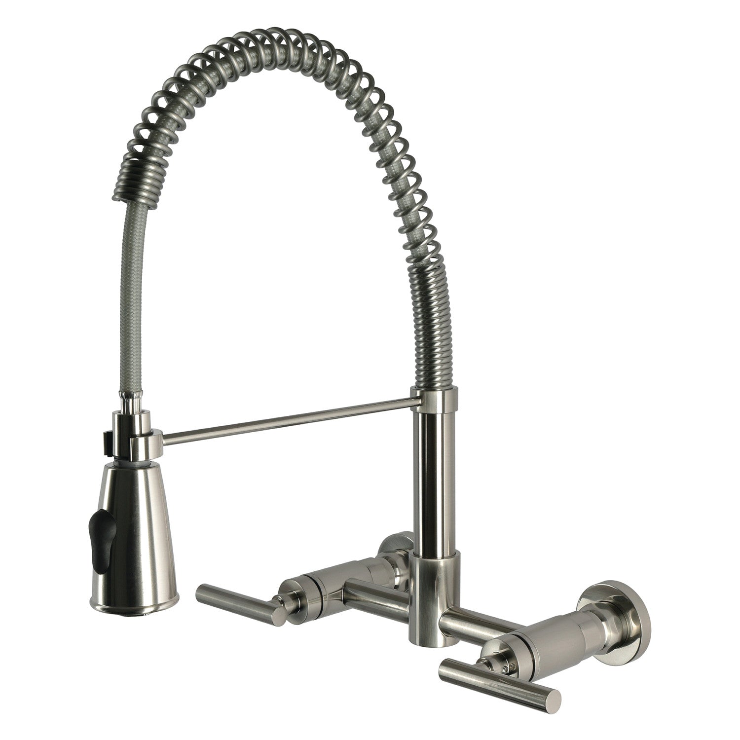 Kingston Sona GS8288CML - Manhattan Double-Handle 2 trous Robinet de cuisine pré-rouleau, Nickel brossé
