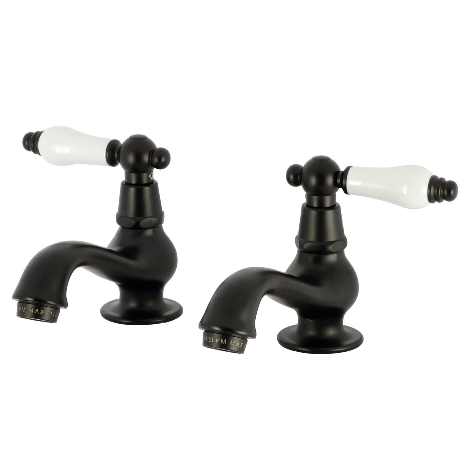 Kingston Heirloom KS1100PL - Robinet de lavabo Heritage à deux poignées, noir mat