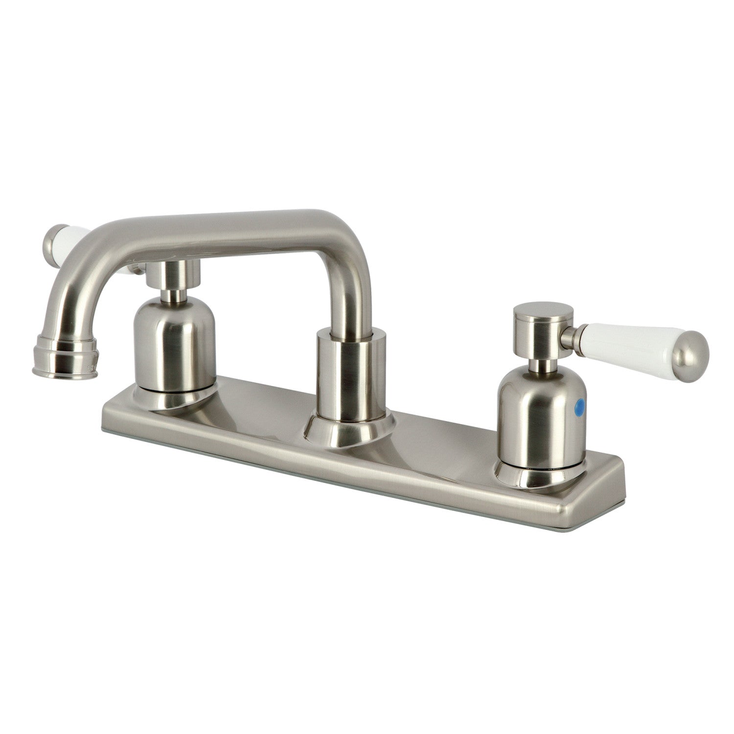 Kingston Sona FB2138DPL - Paris Robinet de cuisine à deux poignées 2 trous 8" Centerset, Nickel brossé
