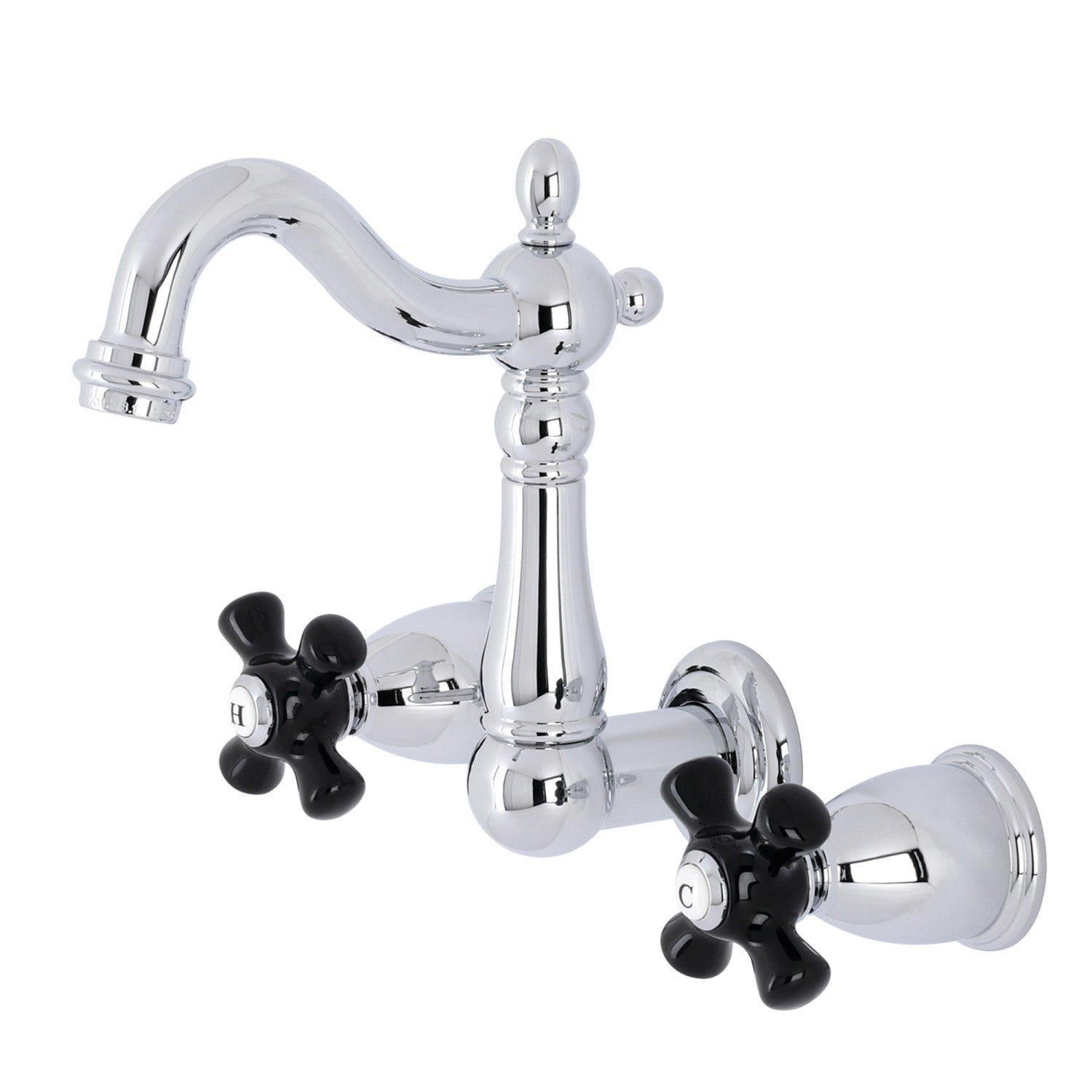 Kingston Heirloom KS1221PKX - Robinet de salle de bains à double poignée 3 trous, chrome poli