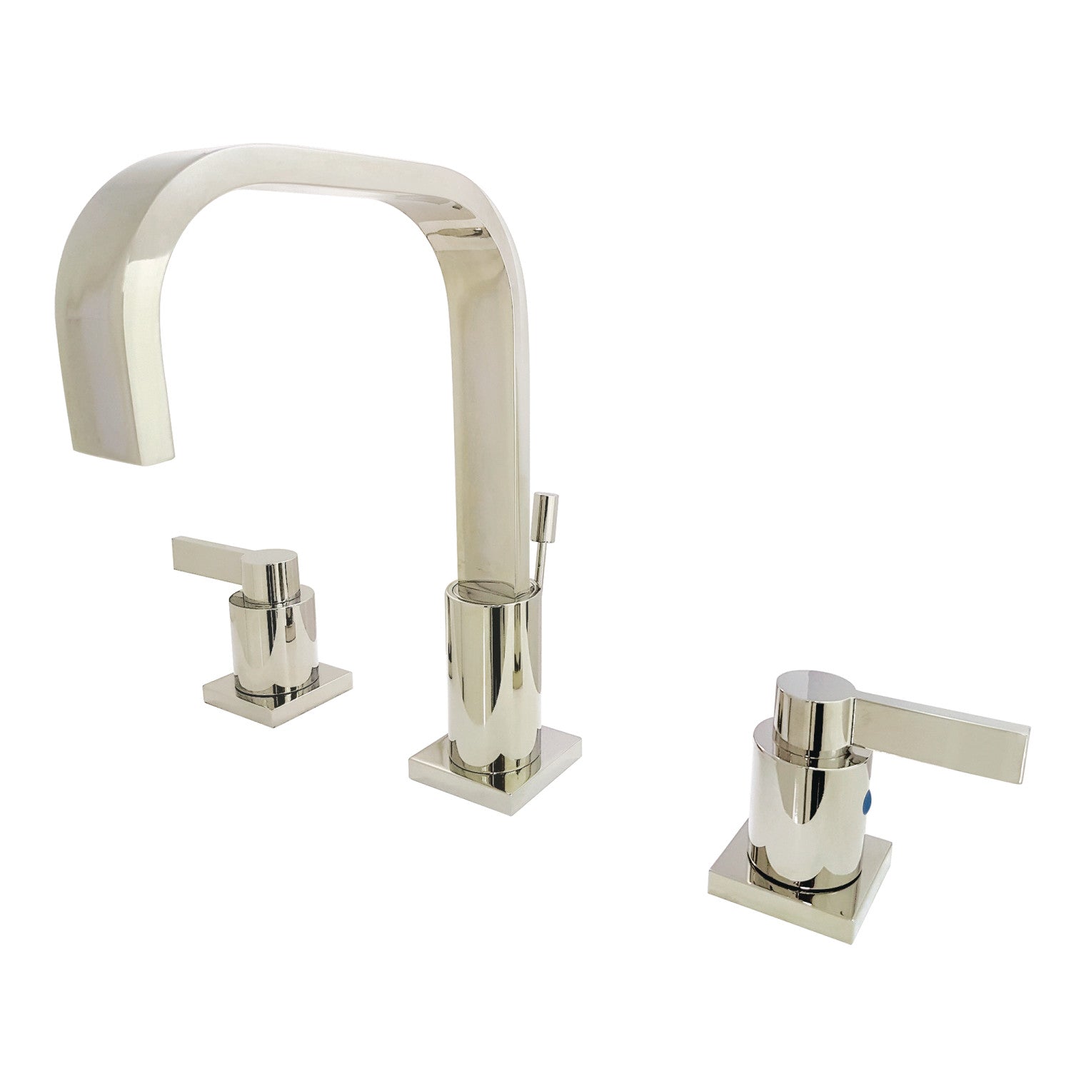 Kingston Sona FSC8969NDL - NuvoFusion Robinet de salle de bain à deux poignées 3 trous Robinet de salle de bain à montage étendu avec à tirette en laiton, nickel poli