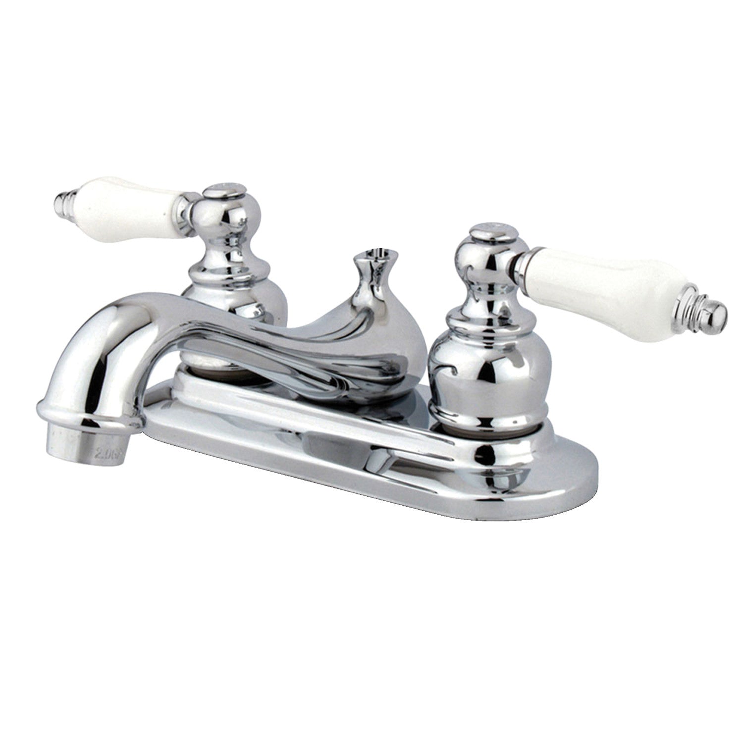 Kingston Heirloom GKB601PL - Robinet de salle de bains à double poignée de restauration 3 trous montage sur plage 4-Inch Centerset avec drain à tirette, chrome poli