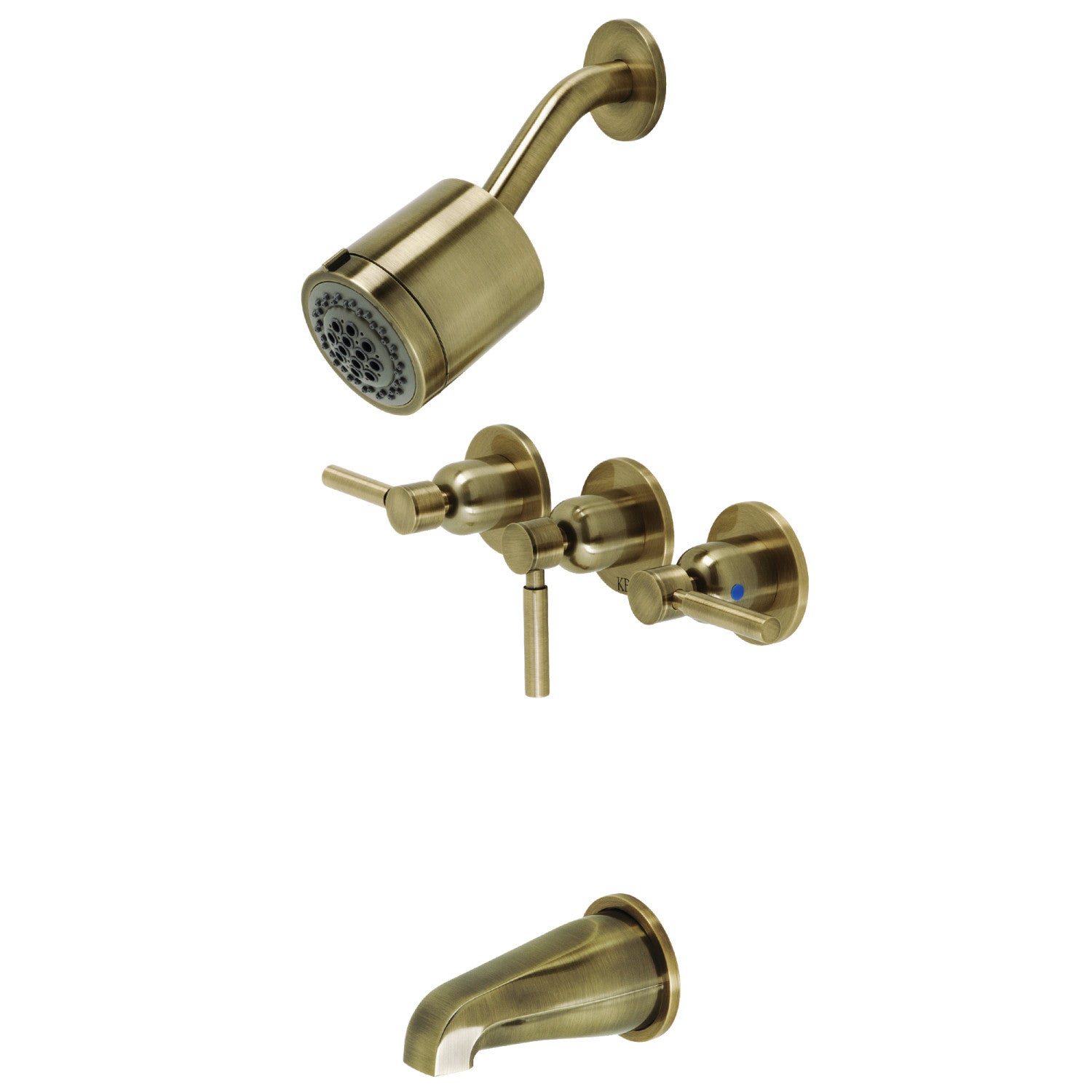Kingston Sona KBX8133DL - Robinet de baignoire et de douche à triple poignée Concord, laiton antique