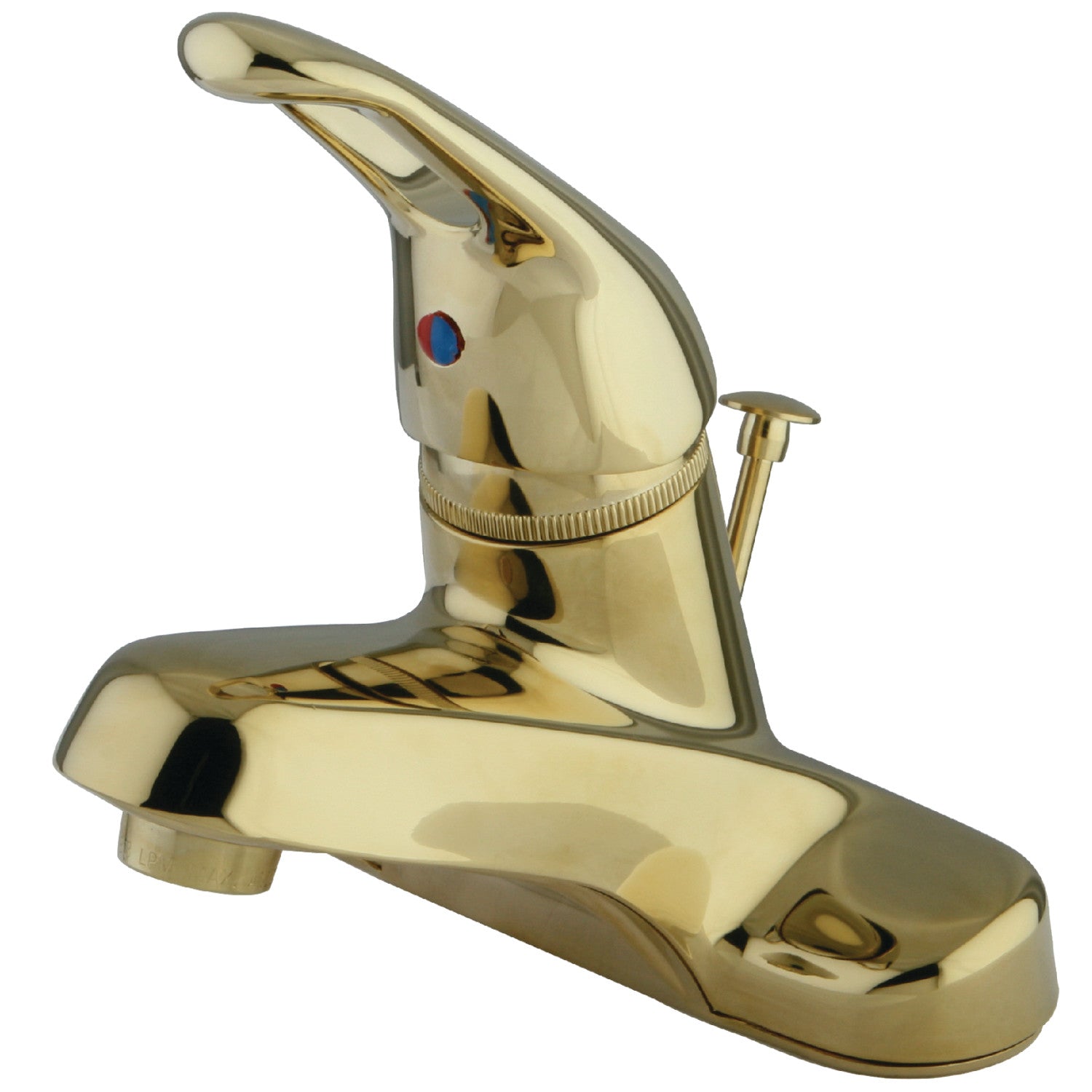 Kingston Tulare KB512B - Wyndham Single-Handle 3-Hole Deck Mount 4-Inch Centerset Bathroom Faucet with Brass Pop-Up, Polished Brass