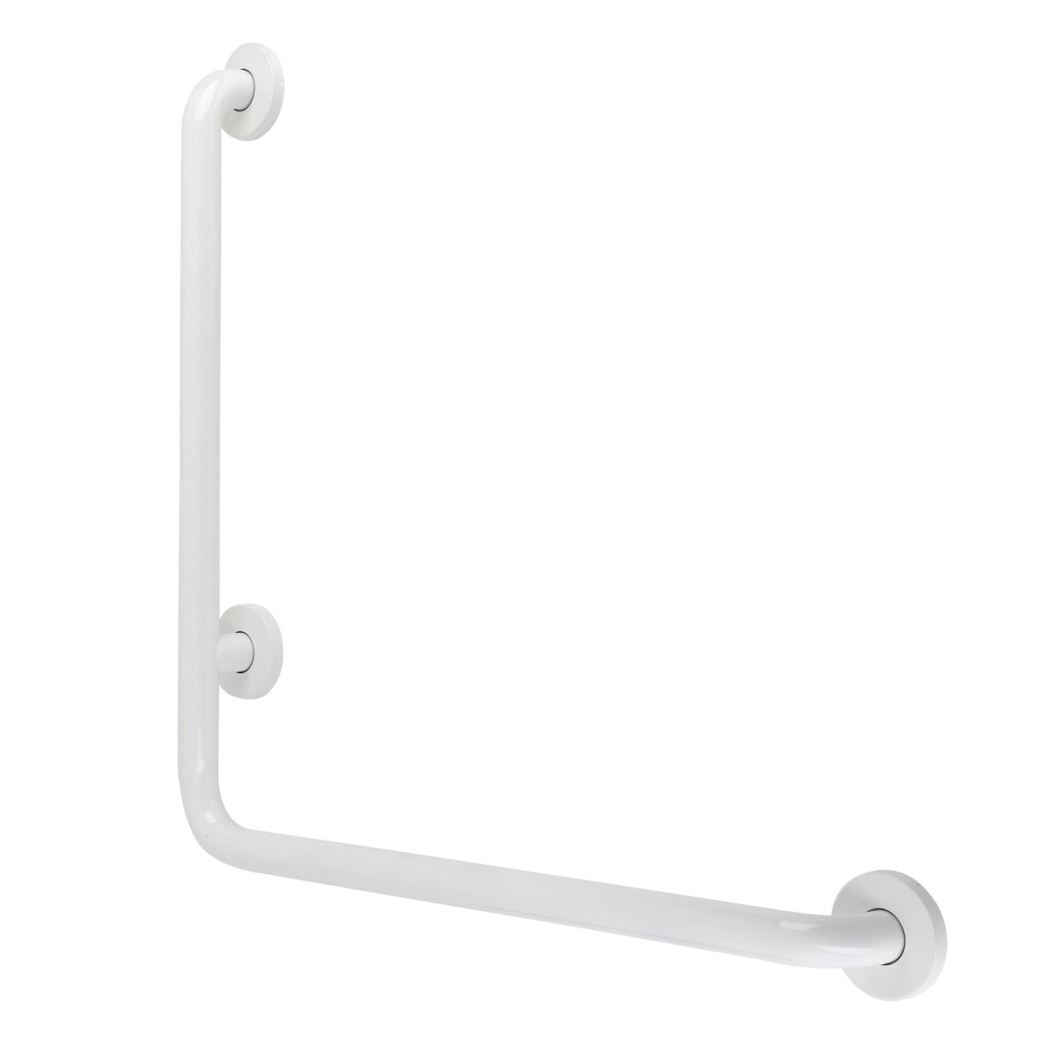 Kingston Tulare GBL1424CSRW - Made To Match 24-Inch x 24-Inch L-Shaped Stainless Steel ADA Grab Bar - Right Hand, White