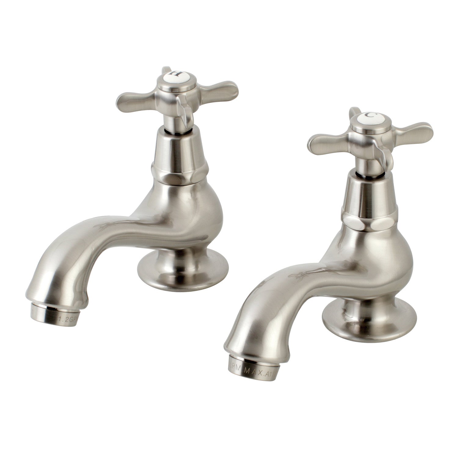 Kingston Heirloom KS1108BEX - Robinet de robinet de bassin à deux poignées Essex, nickel brossé