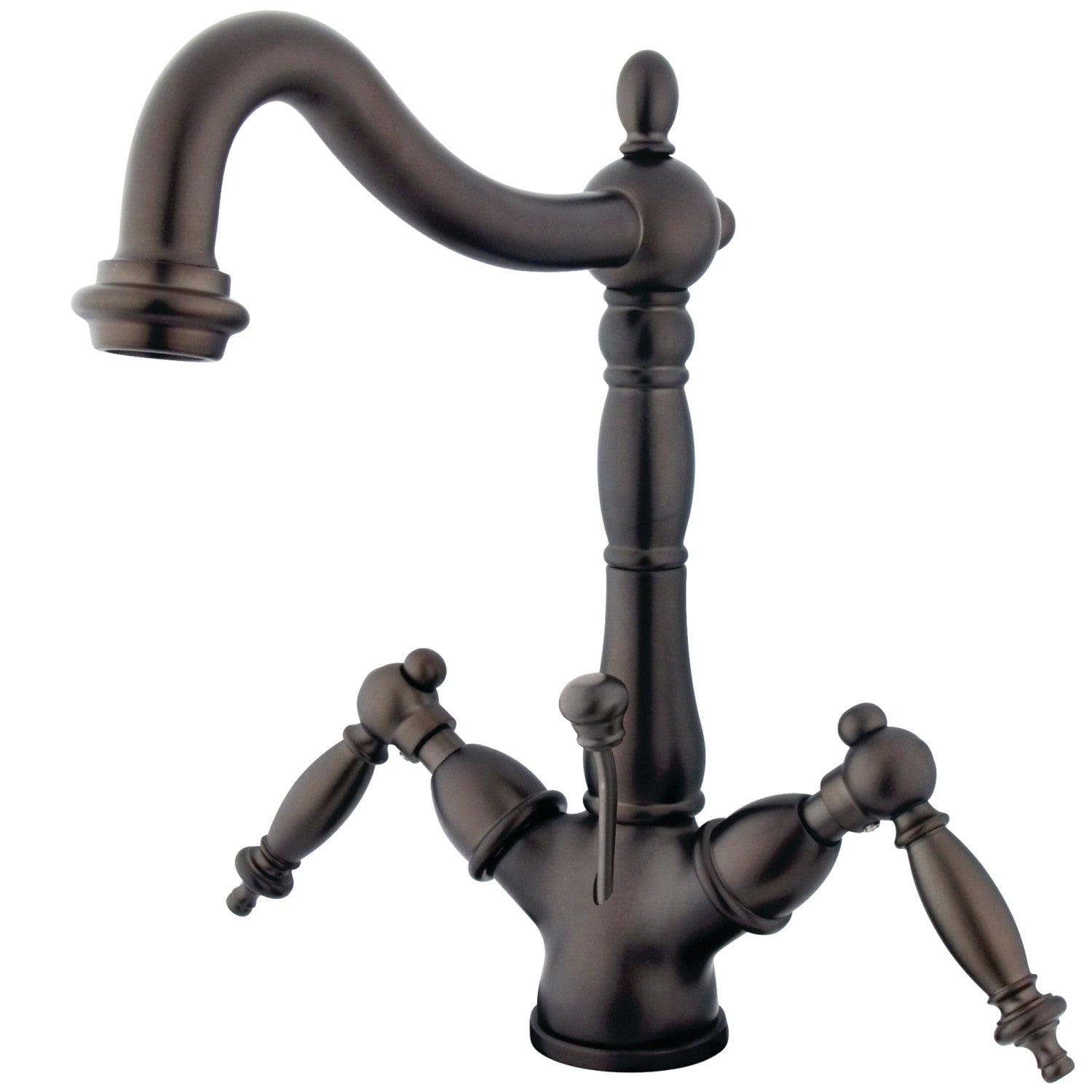Kingston Heirloom KS1435TL - Heritage Double-Handle 1-or-3 Robinet de salle de bains à trou unique avec à tirette en laiton, bronze frotté à l'huile