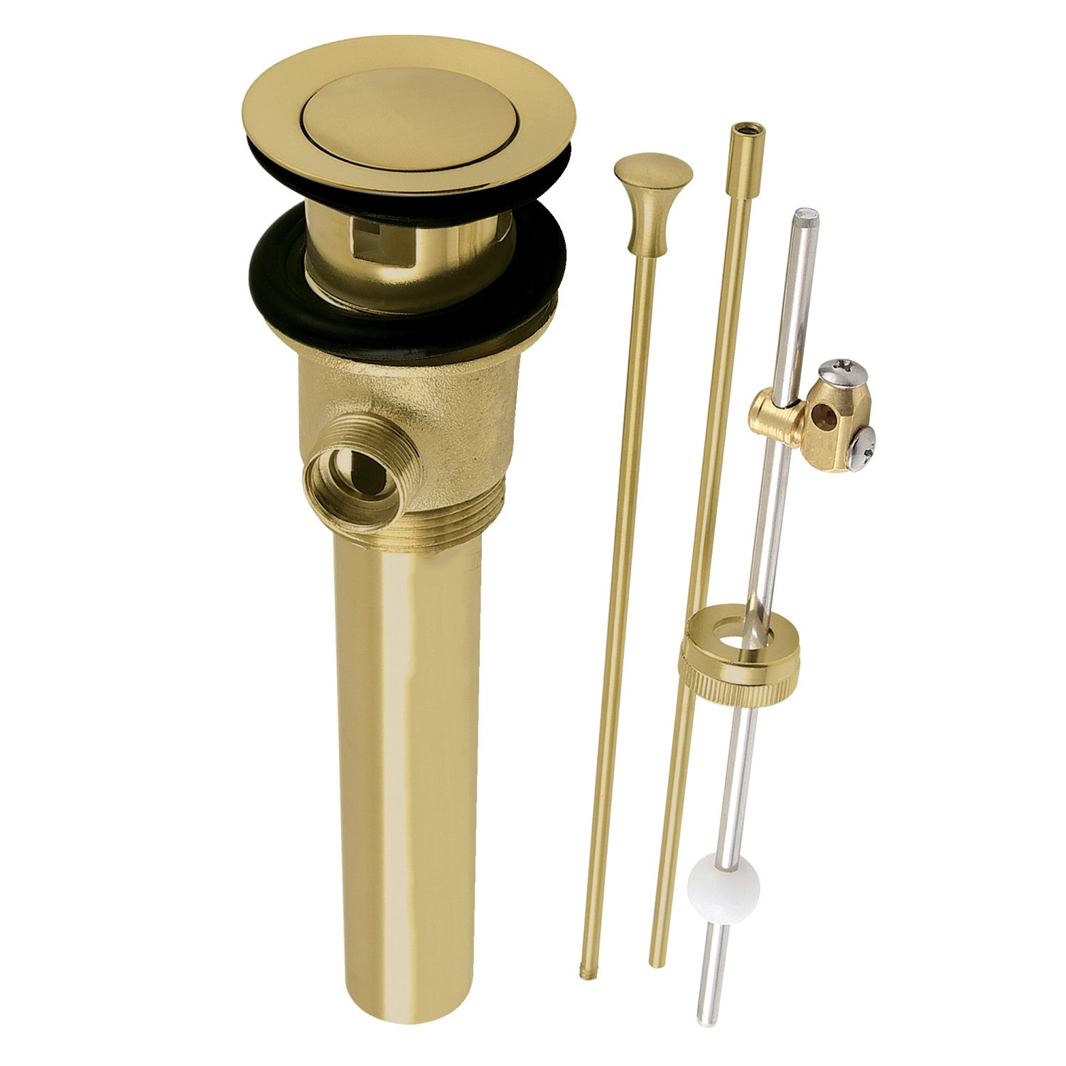 Kingston Made To Match KBT2127 Brass Pop-Up Bathroom Sink Drain with Overflow, 22 Gauge, Brushed Brass