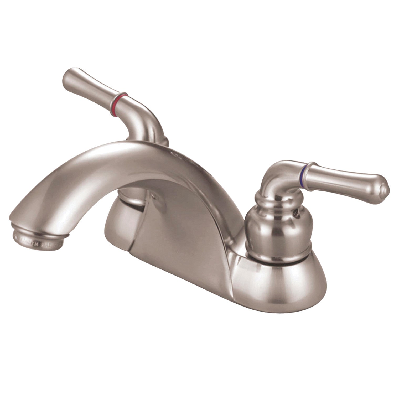 Kingston Heirloom KB2628LP - Naples Double-Handle 3 trous montage sur plage 4-Inch Centerset Robinet de salle de bains, Nickel brossé