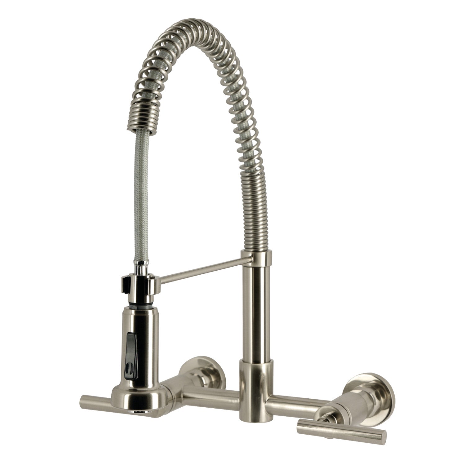 Kingston Sona GS8188CML - Manhattan Double-Handle 2 trous Robinet de cuisine pré-rouleau, Nickel brossé
