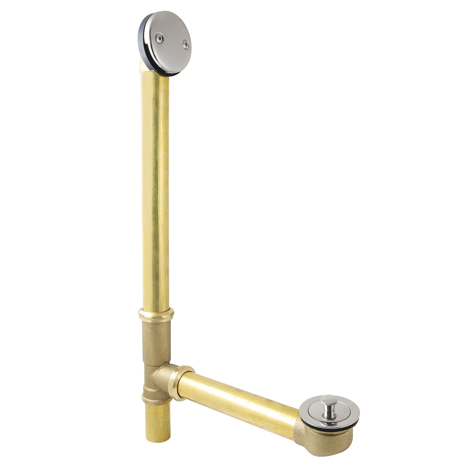 Kingston Heirloom DLL3166 - Made To Match 21-Inch Brass Lift and Turn Tub Waste and Overflow, Polished Nickel