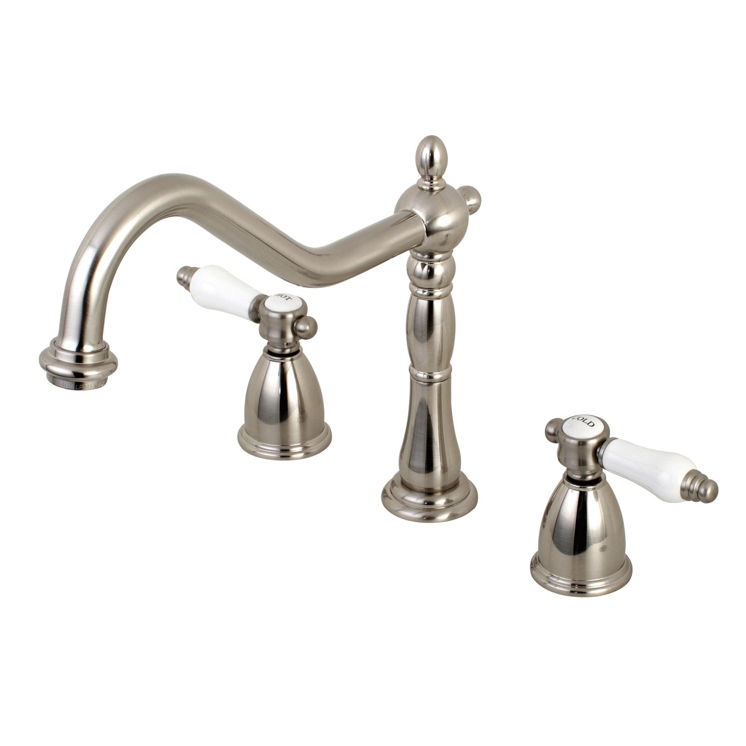 Kingston Heirloom KB1798BPLLS - Robinet de cuisine à double poignée Bel-Air, nickel brossé