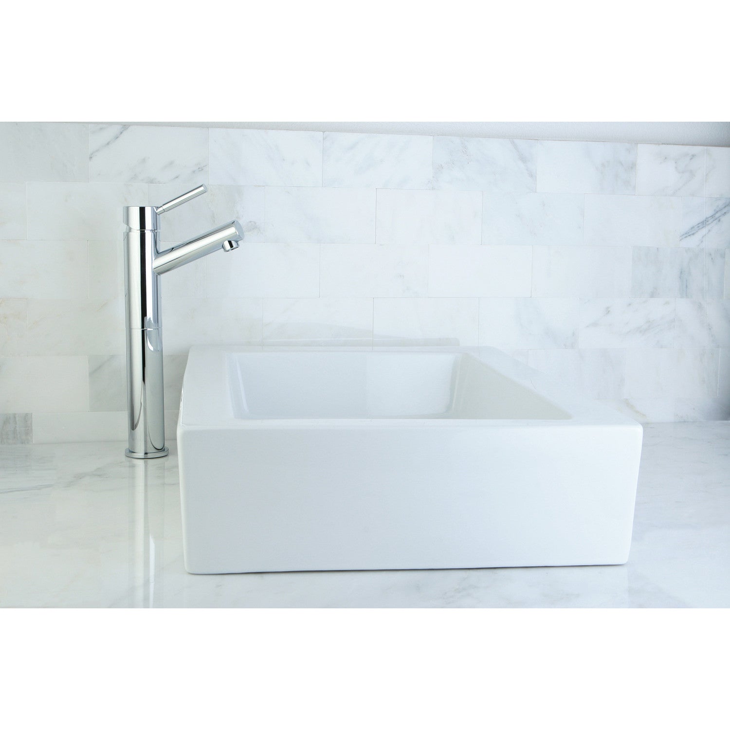 Kingston Sona EV4335 - Pacifica 22-Inch Ceramic Rectangular Vessel Sink, White