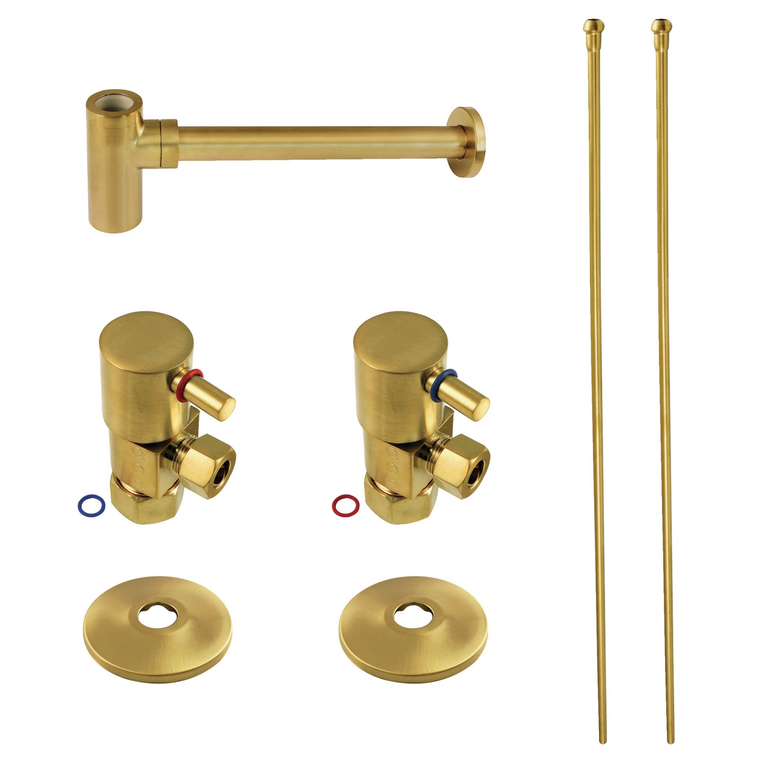 Kingston Sona CD53307DLLKB30 - Trimscape Modern Plumbing Sink Trim Kit with Bottle Trap, Brushed Brass